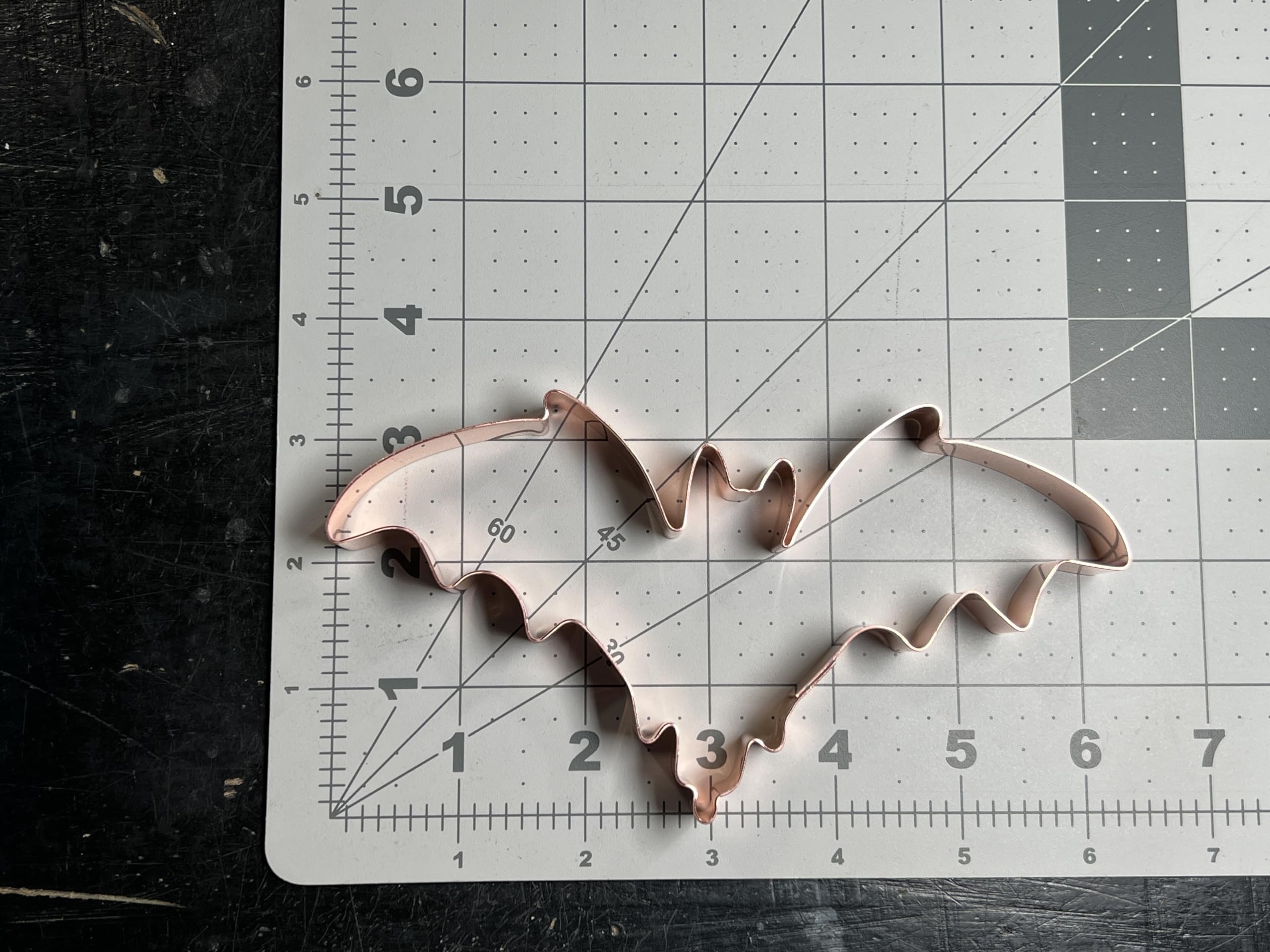 Spooky Bat Cookie Cutter 6 X 3.5 Inches - Handcrafted Copper By The Fussy Pup