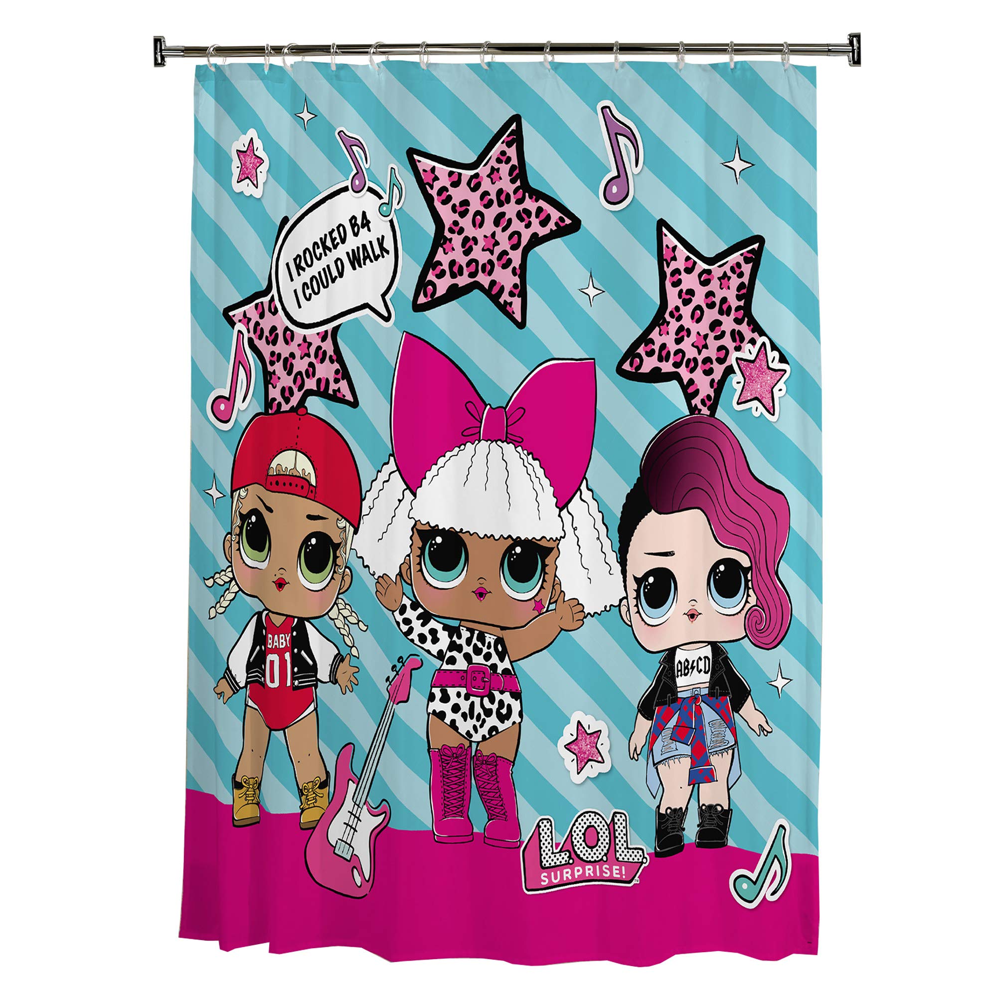 Franco Kids Bathroom Decorative Fabric Shower Curtain, 72 In X 72 In, L.O.L. Surprise!