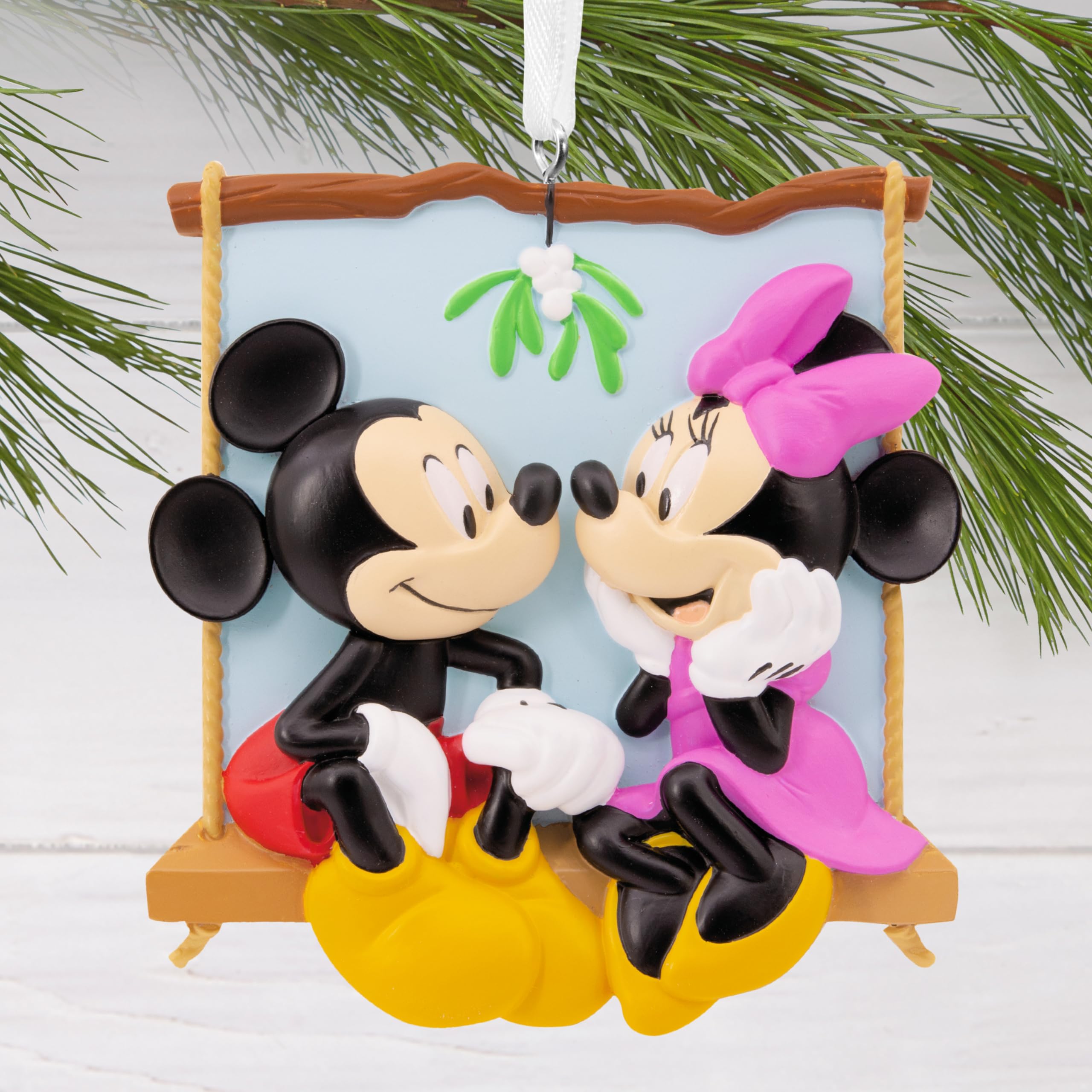 Hallmark Disney Mickey and Minnie on Swing Christmas Ornament