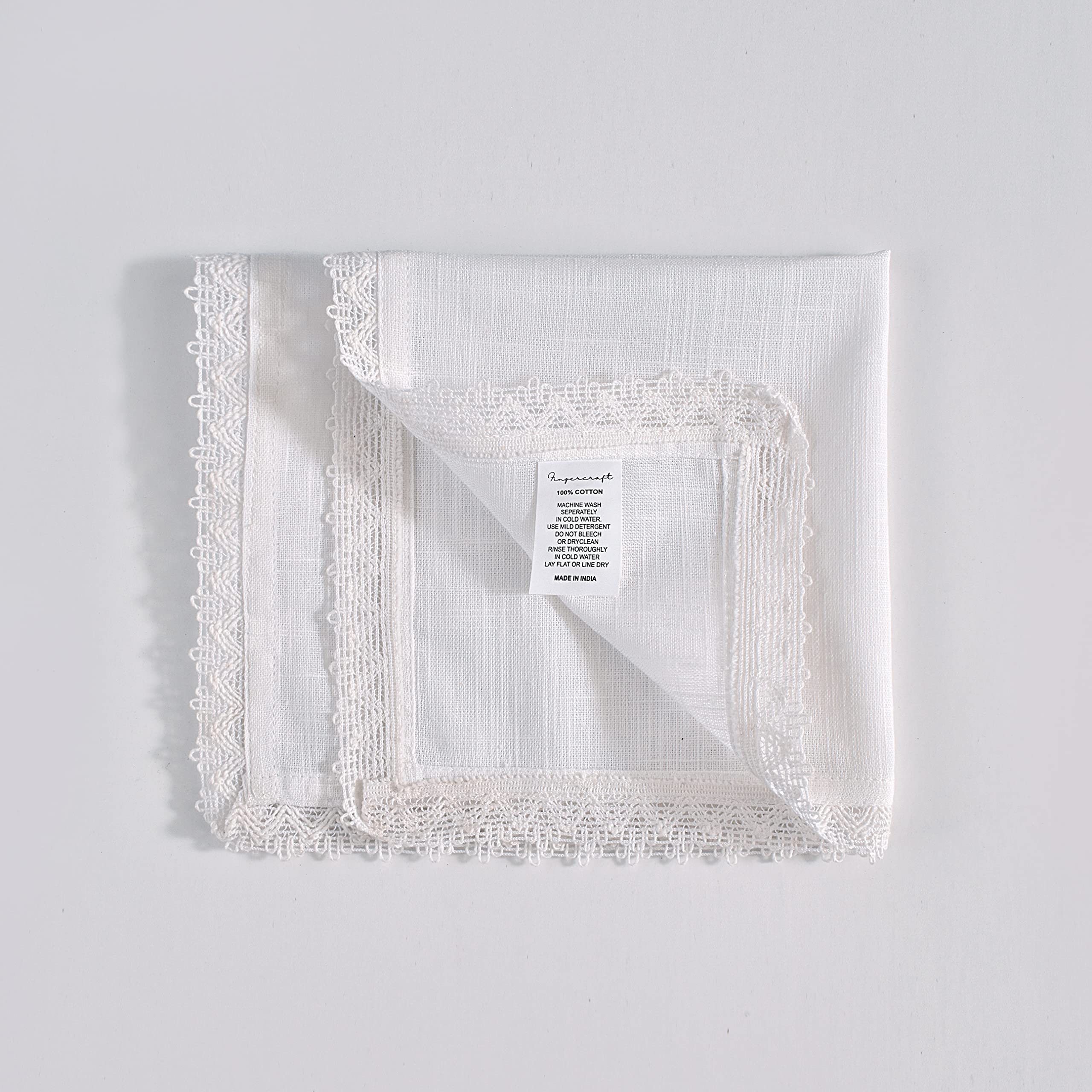 Fingercraft Dinner Cloth Napkins In 100% Cotton, 12 Pieces Small Table Napkins,12 Inches X 12 Inches, Mitered Corners For Every