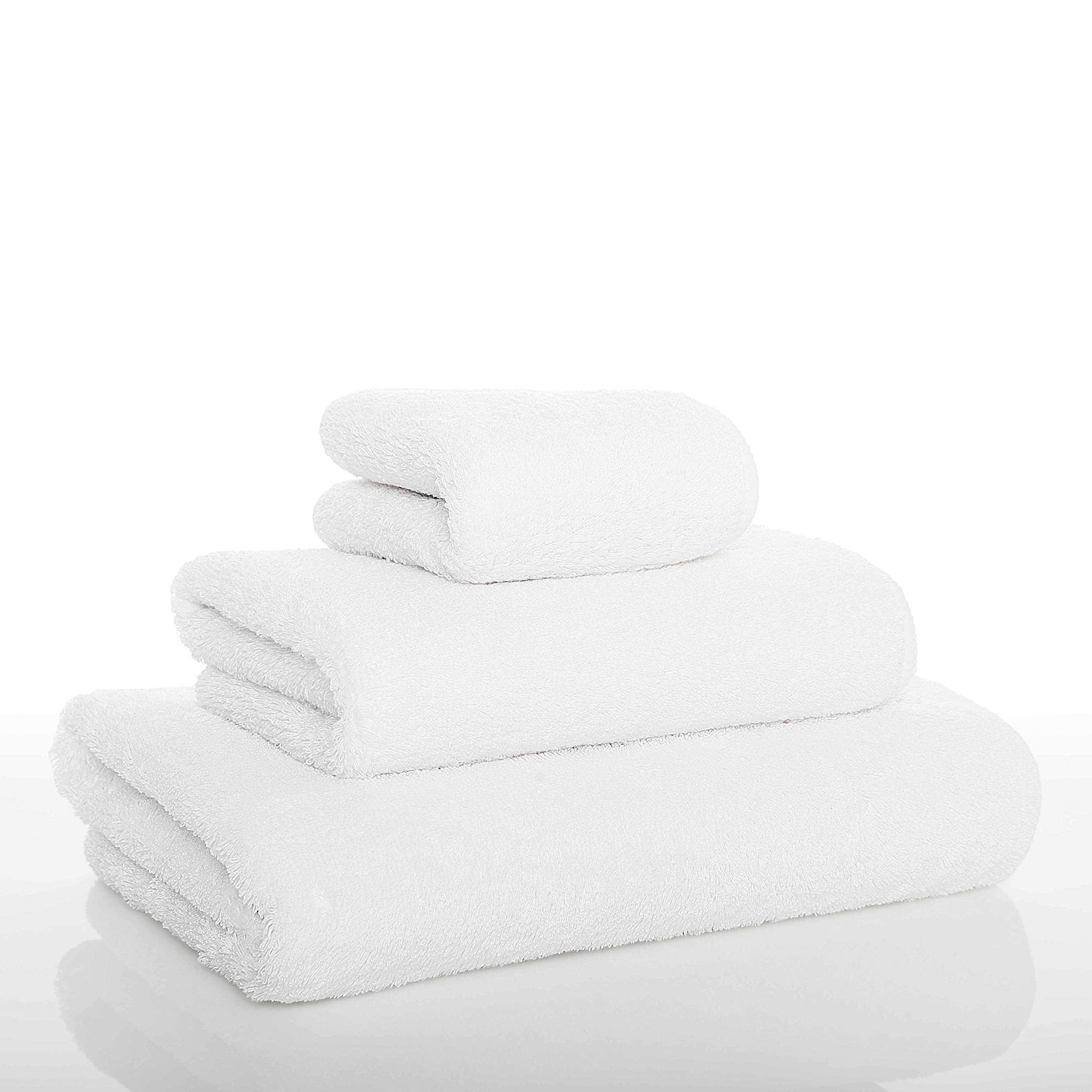 Graccioza Long Double Loop Towels Wash Cloth (12'' X 12'', White), 100% Egyptian Cotton 700 Gsm - Elegant, Soft Body And Face To