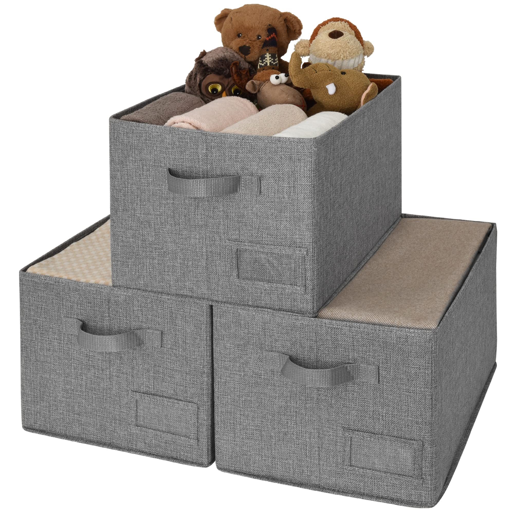 Granny Says Closet Organizers And Storage, Fabric Storage Bins With Label Holder, Shelf Baskets For Organizing Bedroom, Decorati