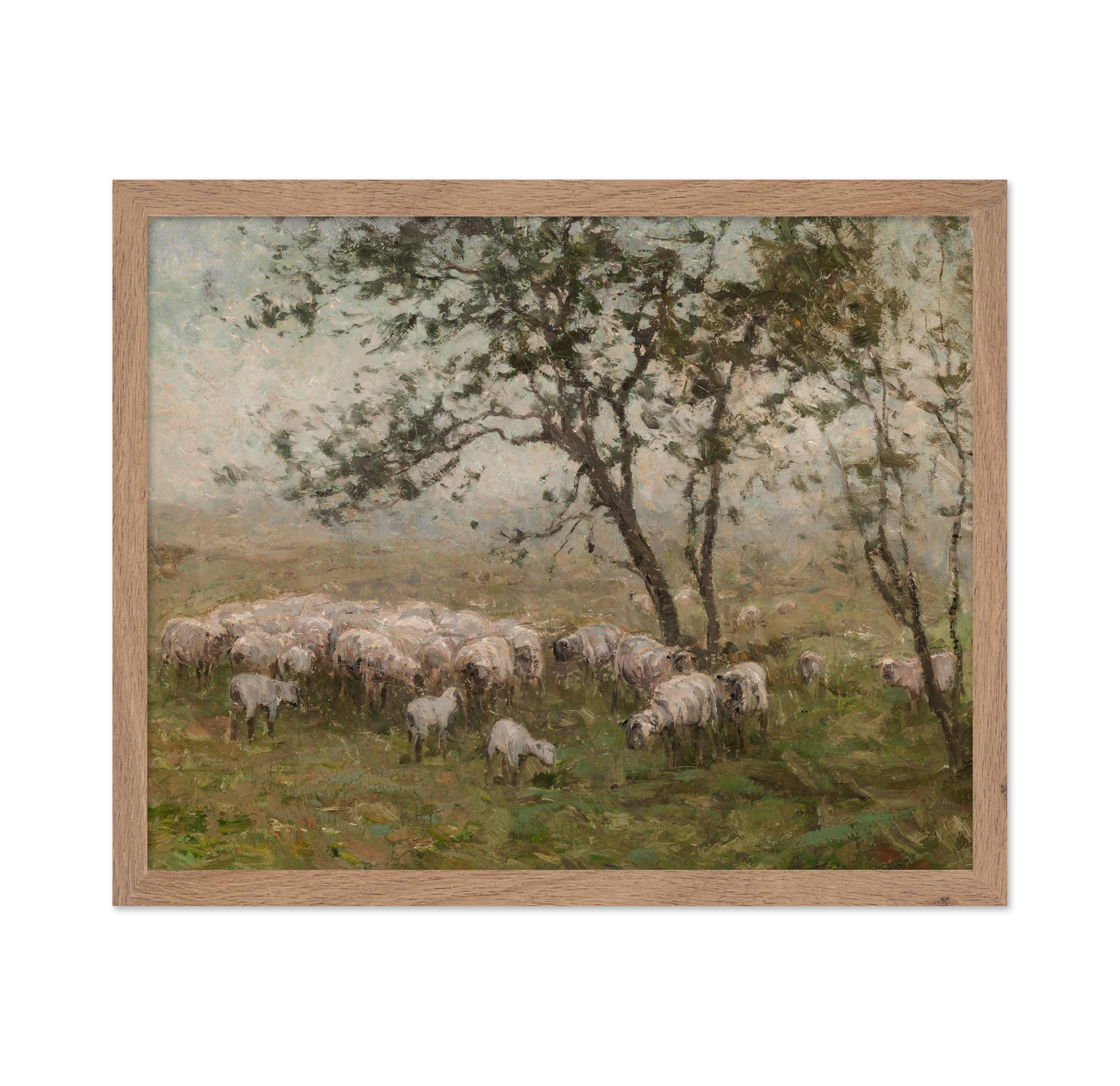 Poster Master Vintage A Flock of Sheep Poster - Retro Shepherding Print - Abstract Art - Lamb Art - Gift for Men & Women - Wall 