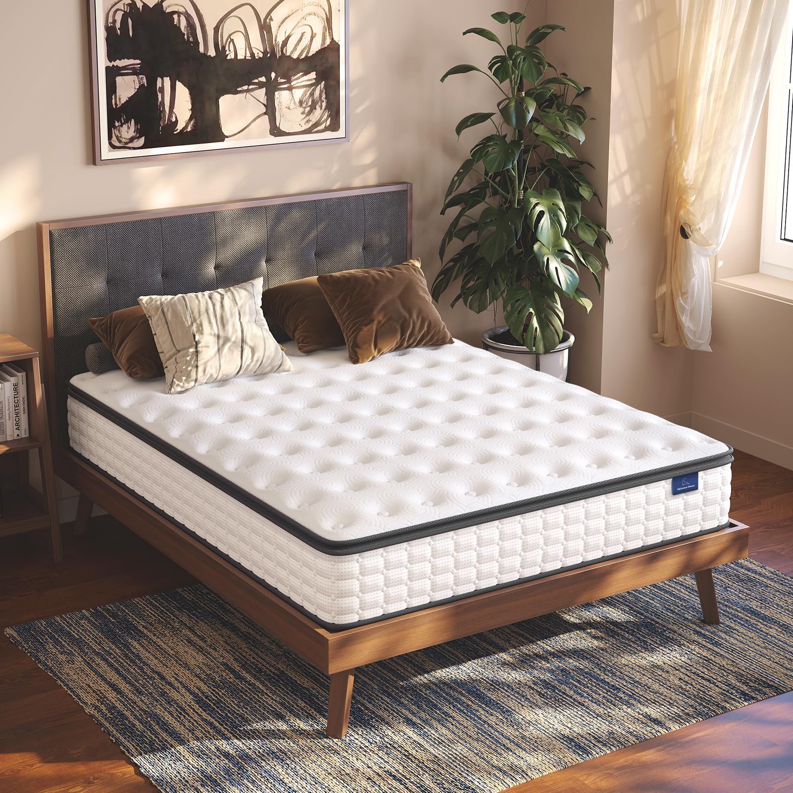 Vesgantti Twin Xl Mattress, 10 Inch Hybrid Xl Twin Mattress In A Box, Extra Long Pillow Top Twin Matrress, Gel Memory Foam And P