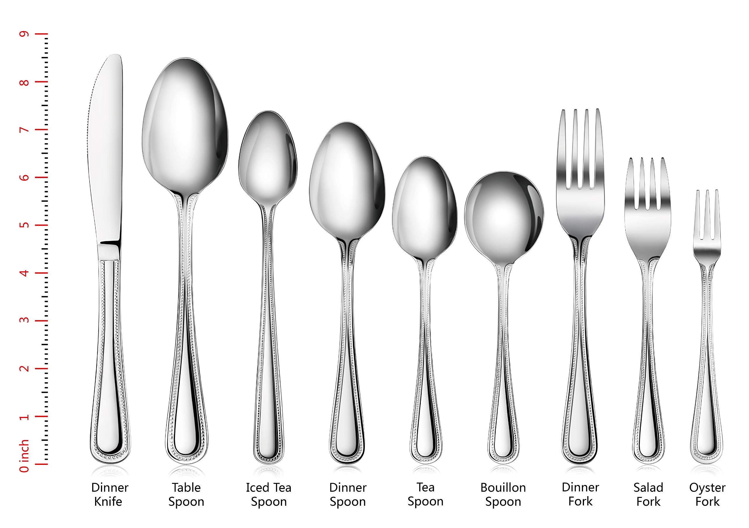 New Star Foodservice Bead Pattern, Stainless Steel, 60-Piece Flatware Set