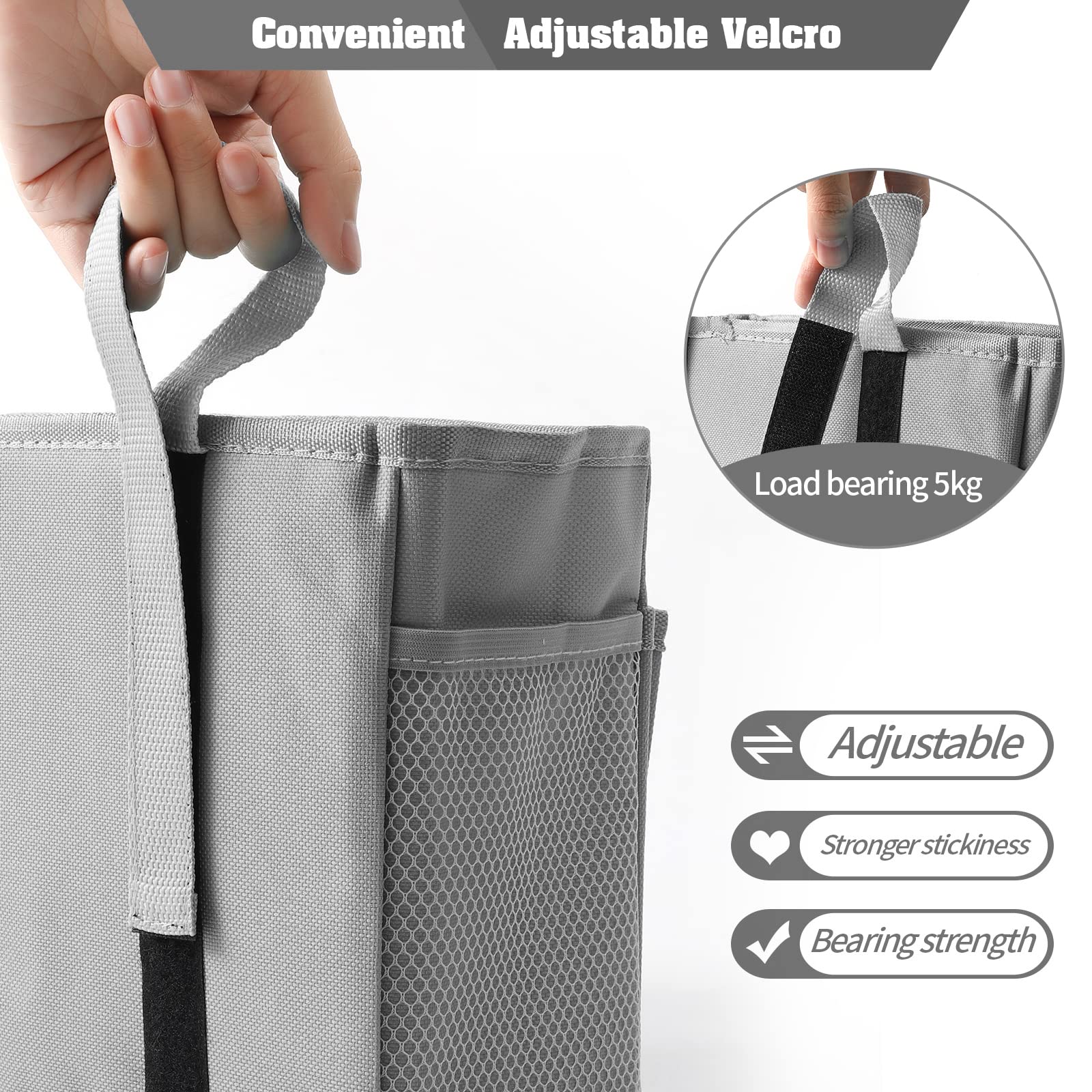 Bunk Bed Organizer, Bedside Caddy Hanging Bed Organizer Storage Bag with 4 Pockets and 2 Hooks, for College Dorm Rooms Bed, Hosp