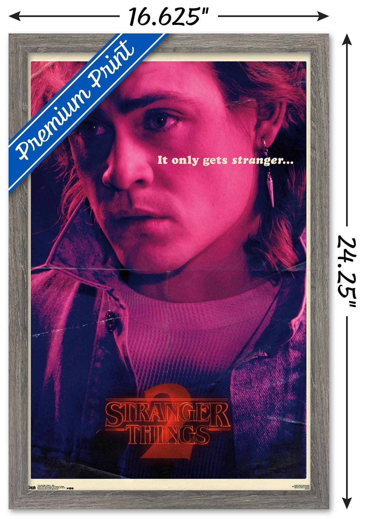 Trends International Netflix Stranger Things: Season 2 - Billy Wall Poster, 14.725'' X 22.375'', Barnwood Framed Version