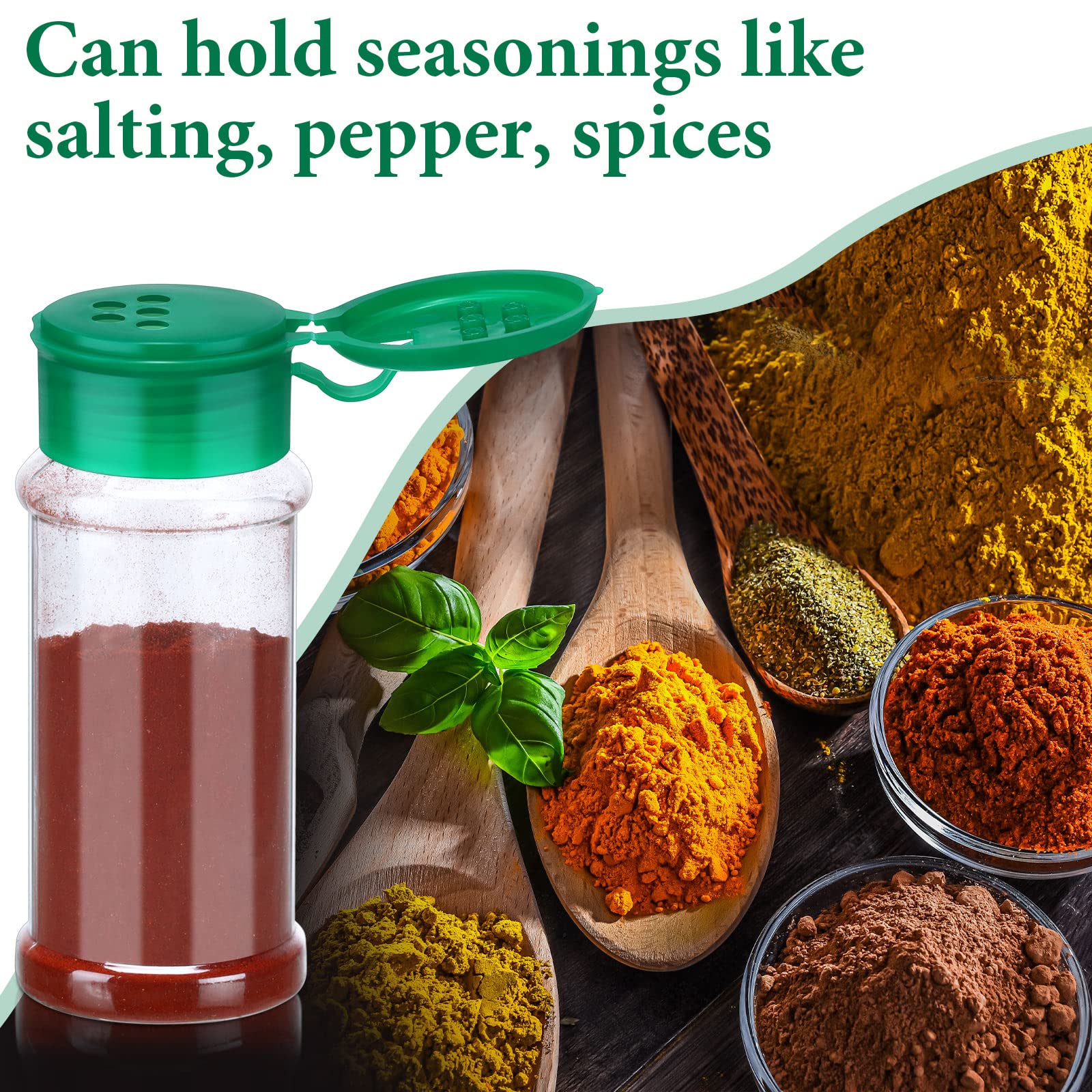 100 Pcs Plastic Spice Bottles Spice Jars Seasoning Jars Spice Bottles Spice Shaker Plastic Jars 3.3 Oz/ 100Ml Seasoning Shaker W