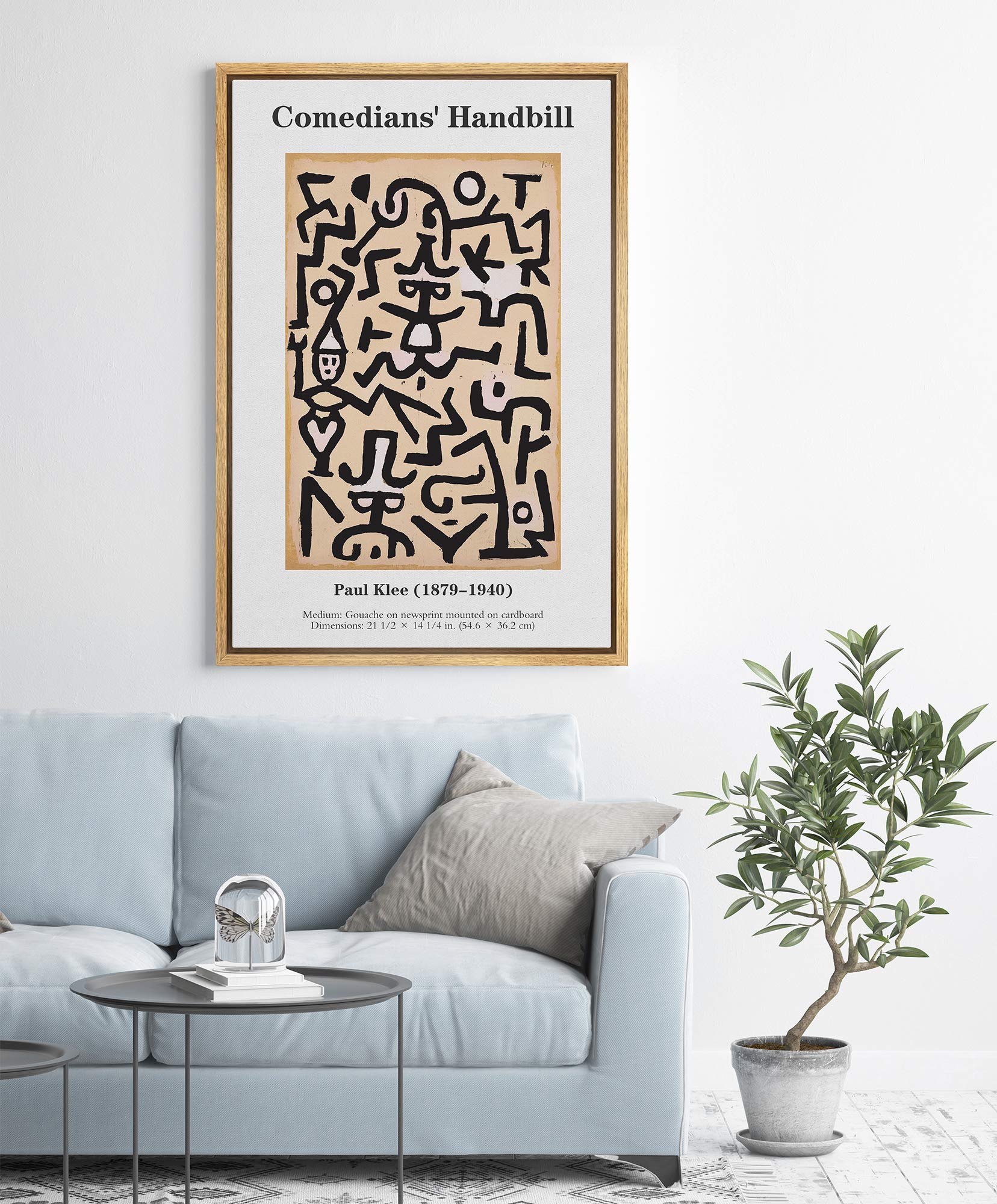Idea4Wall Framed Canvas Print Wall Art Comedians' Handbill Master Artist Paul Klee Nature Wilderness Oil Painting Impressionism