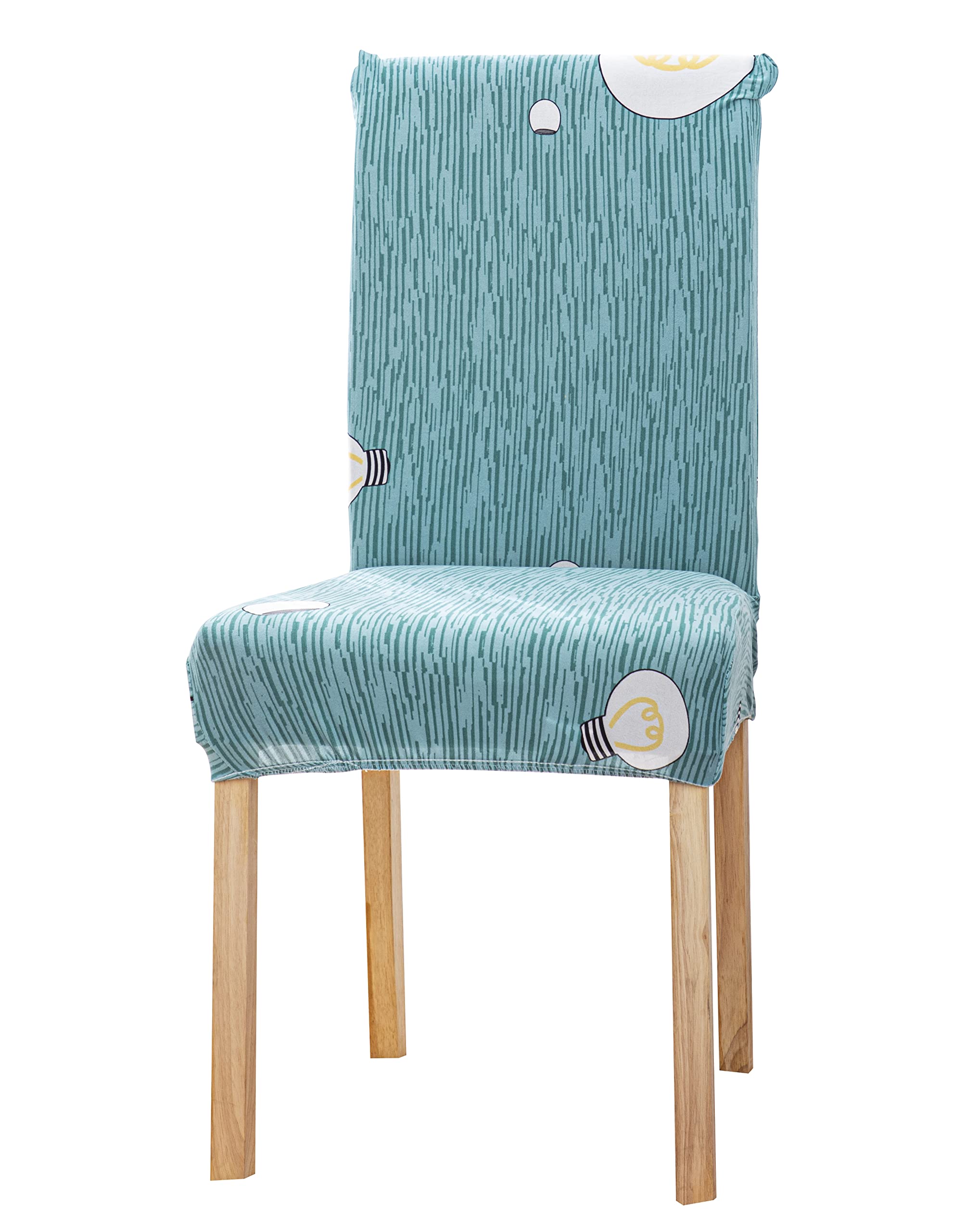 House Of Quirk Elastic Chair Cover Stretch Removable Washable Short Dining Chair Cover Protector Seat Slipcover (Green Lamp)
