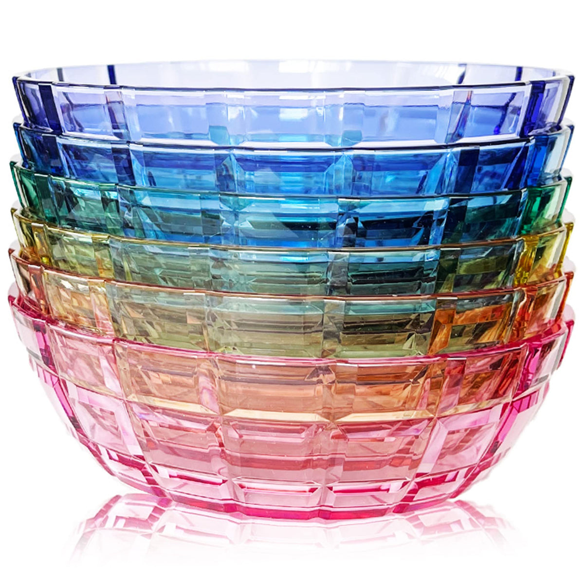 Scandinovia - 13Oz Unbreakable Premium Ice Cream Bowls Set Of 6 - Super Grade Acrylic Plastic - Perfect For Gifts - Dishwasher S