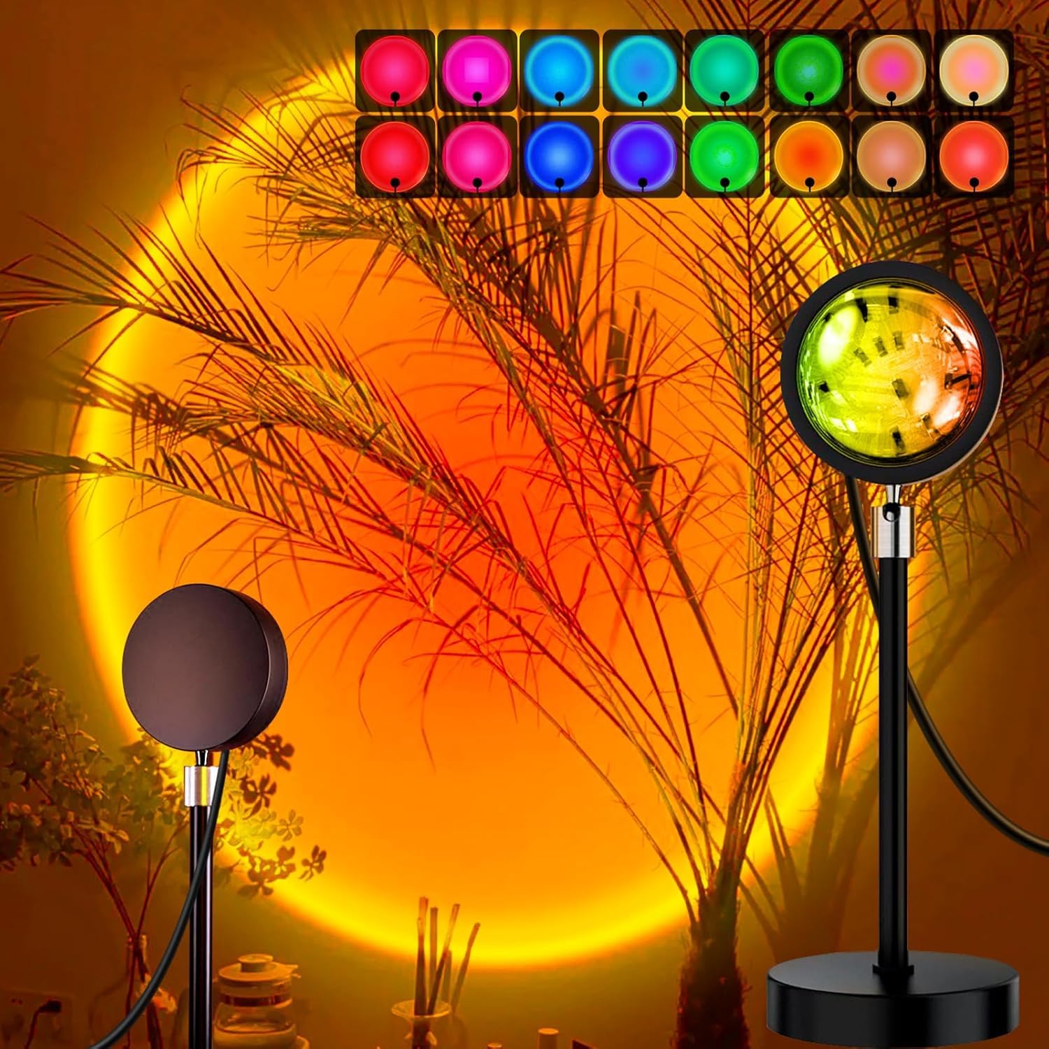 One94Store Rgb Sunset Projection Lamp  16 Color Modes Led Night Light With Remote For Bedroom, Romantic Decor, Valentine Day Gi