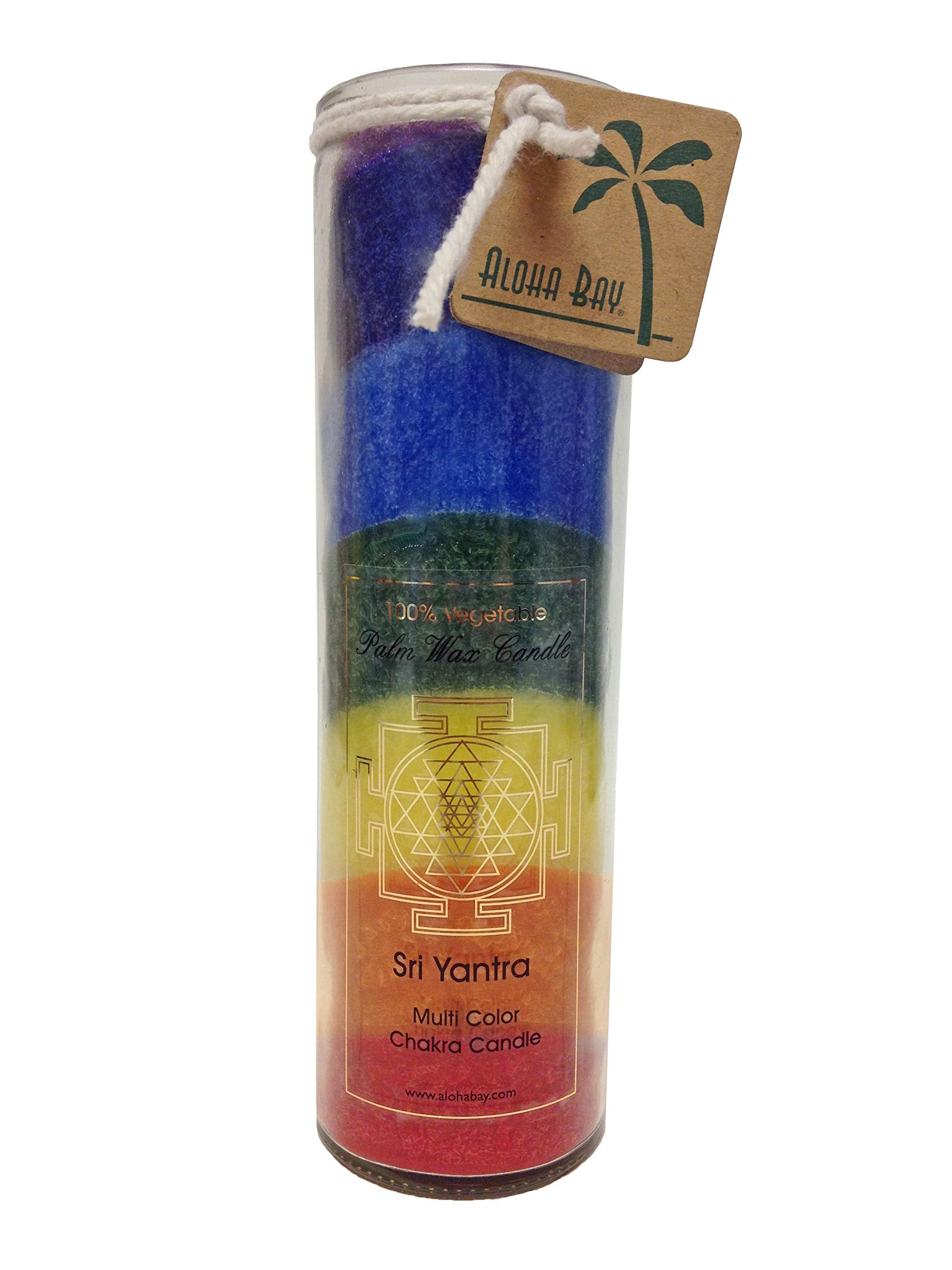 Aloha Bay Unscented Chakra Jar Rainbow Sri Yantra Candle (826792)