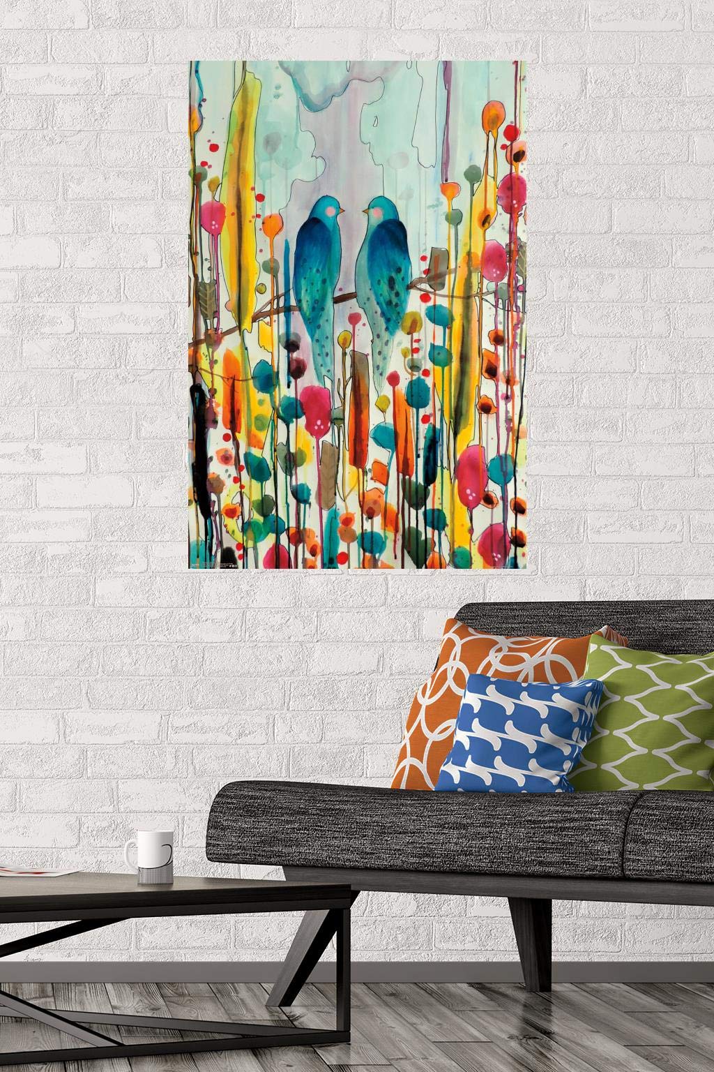 Trends International Sylvie Demers - Birds Wall Poster, 22.375'' X 34'', Poster & Mount Bundle