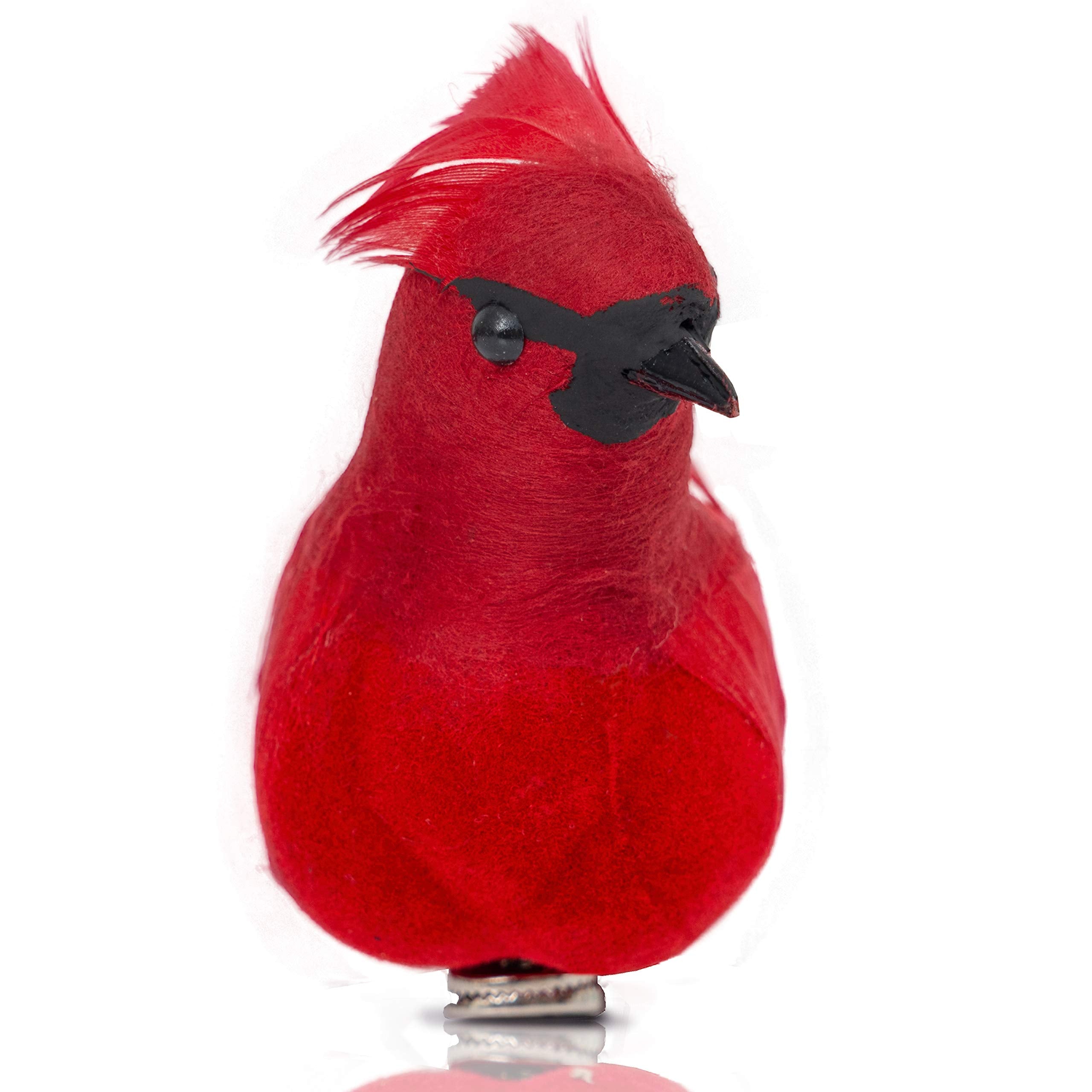 Ornativity Red Cardinal Bird Clips - Christmas Holiday Red Birds Clip Cardinal Tree Ornaments with Birds Clips for Attachment -