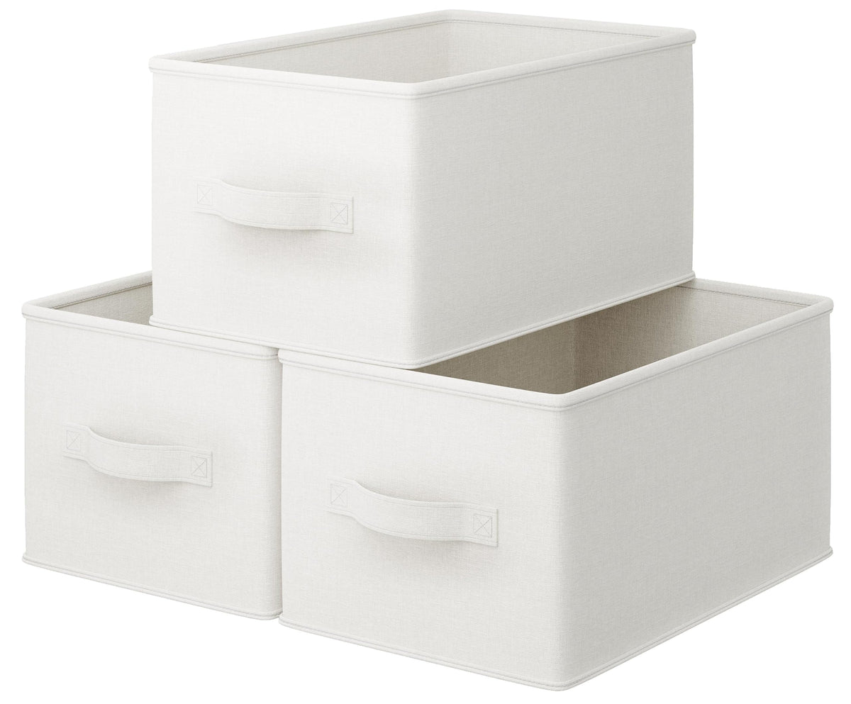 Layerspace 3 Pack Fabric Storage Bins For Shelves | 12.6'' L X 9.84'' W X 8.27'' H Closet Storage Bins | Collapsible Storage Bin