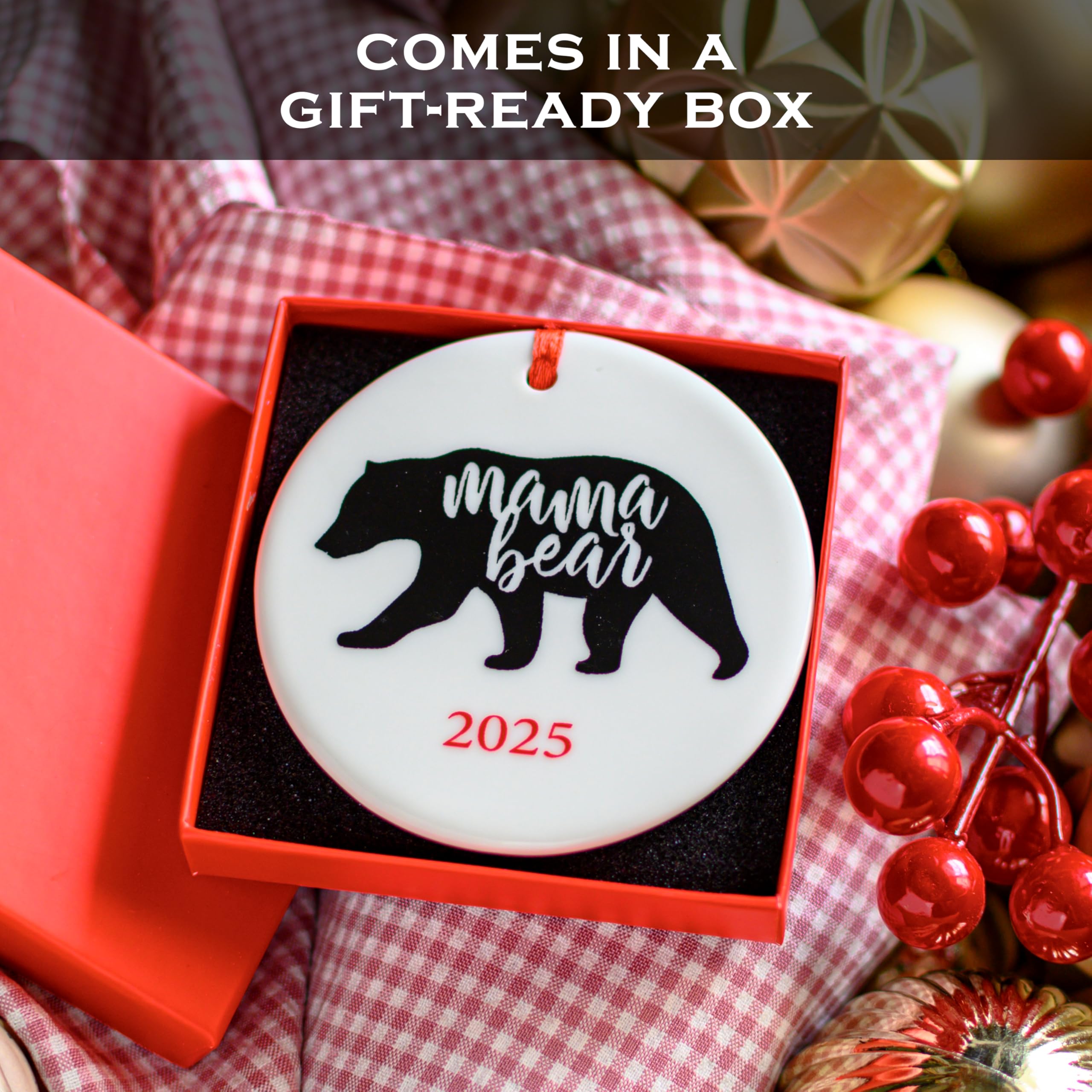 Mama Bear Christmas Ornament 3 Inch, Mama Bear Ornament, Polar Bear Christmas Ornament, Best Mom Christmas Tree Decor, Super Mom