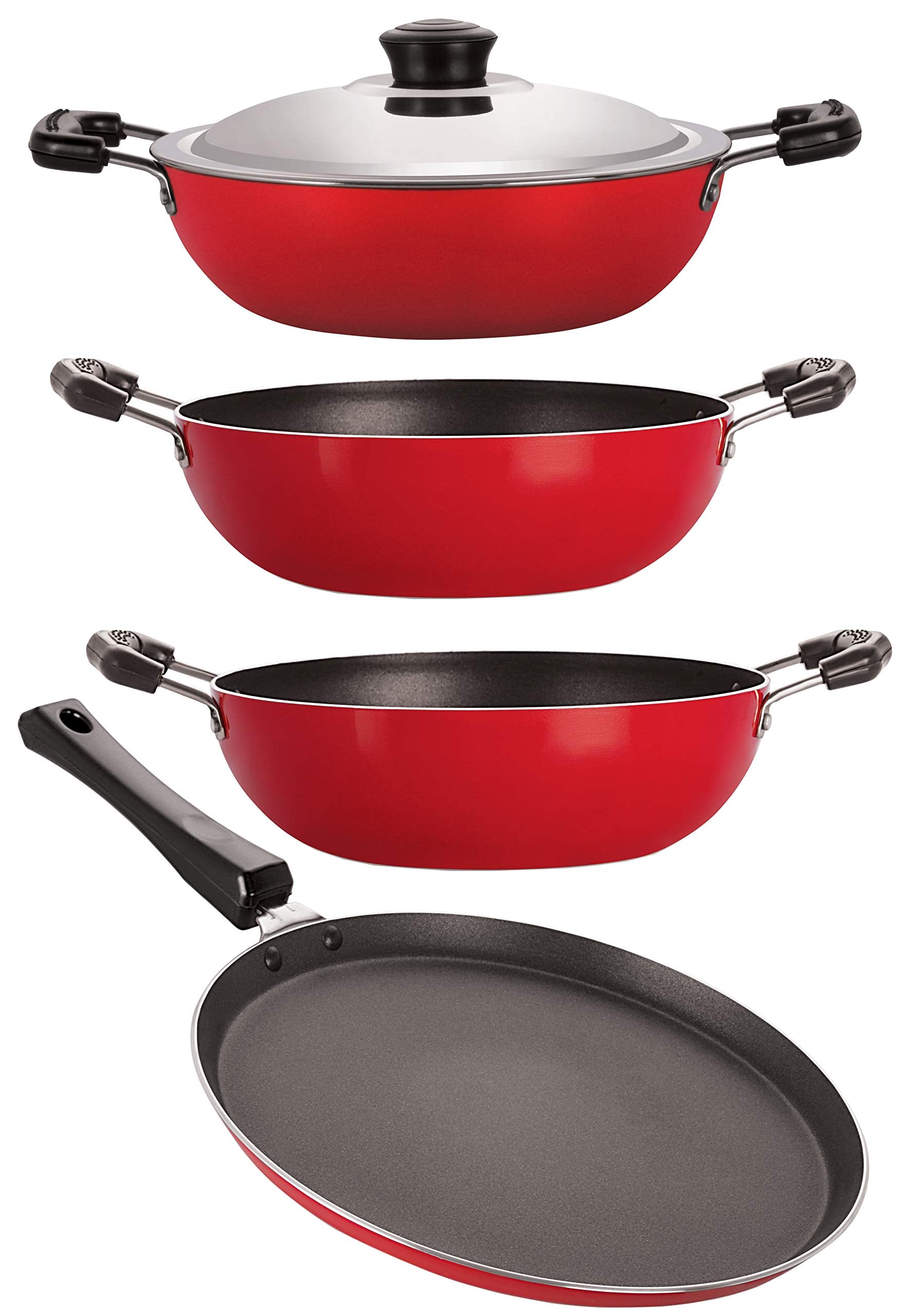 Nirlon NonStick Aluminium 4 Piece Gas Compatible Heat Resistance Cookware Essential Combo Set Online At Your Best Price