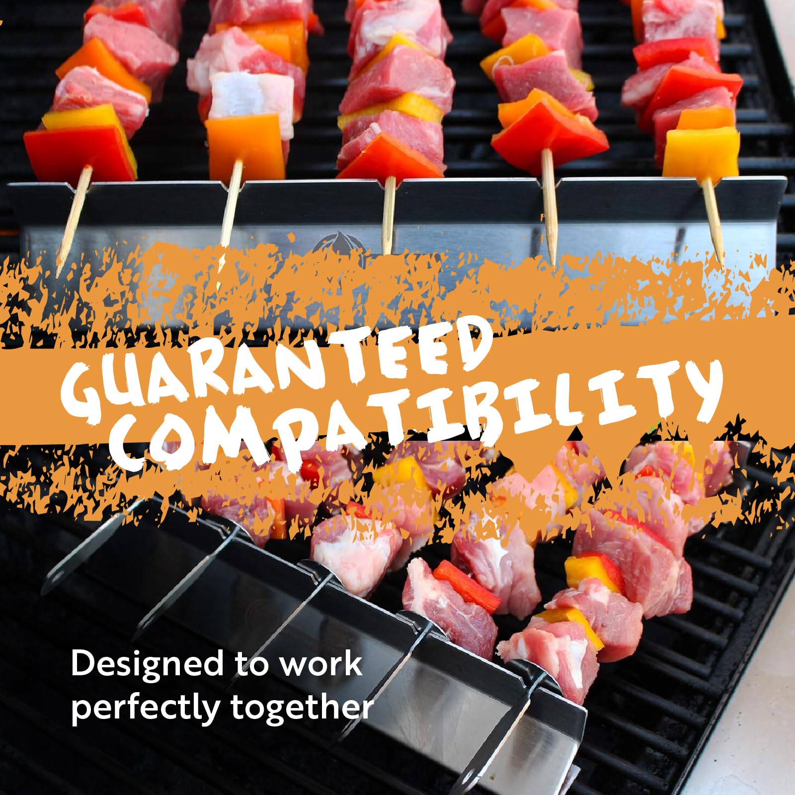 Cave Tools Kebab Rack - Stainless Steel, Build Compatible With Wood, Round, Metal, Flat Or Bamboo Skewers - Bbq Grilling Accesso