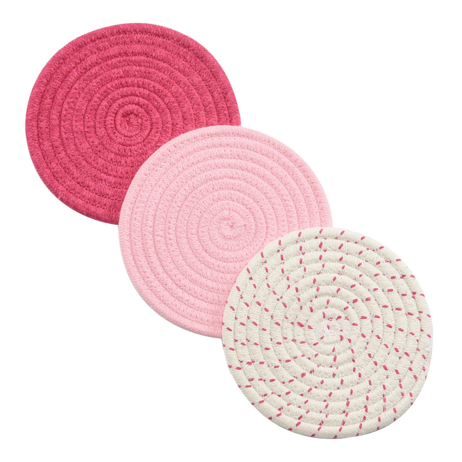 Kitchen Potholders Set Trivets Set 100% Pure Cotton Thread Weave Hot Pot Holders Set (Set Of 3) Stylish Coasters, Hot Pads, Hot