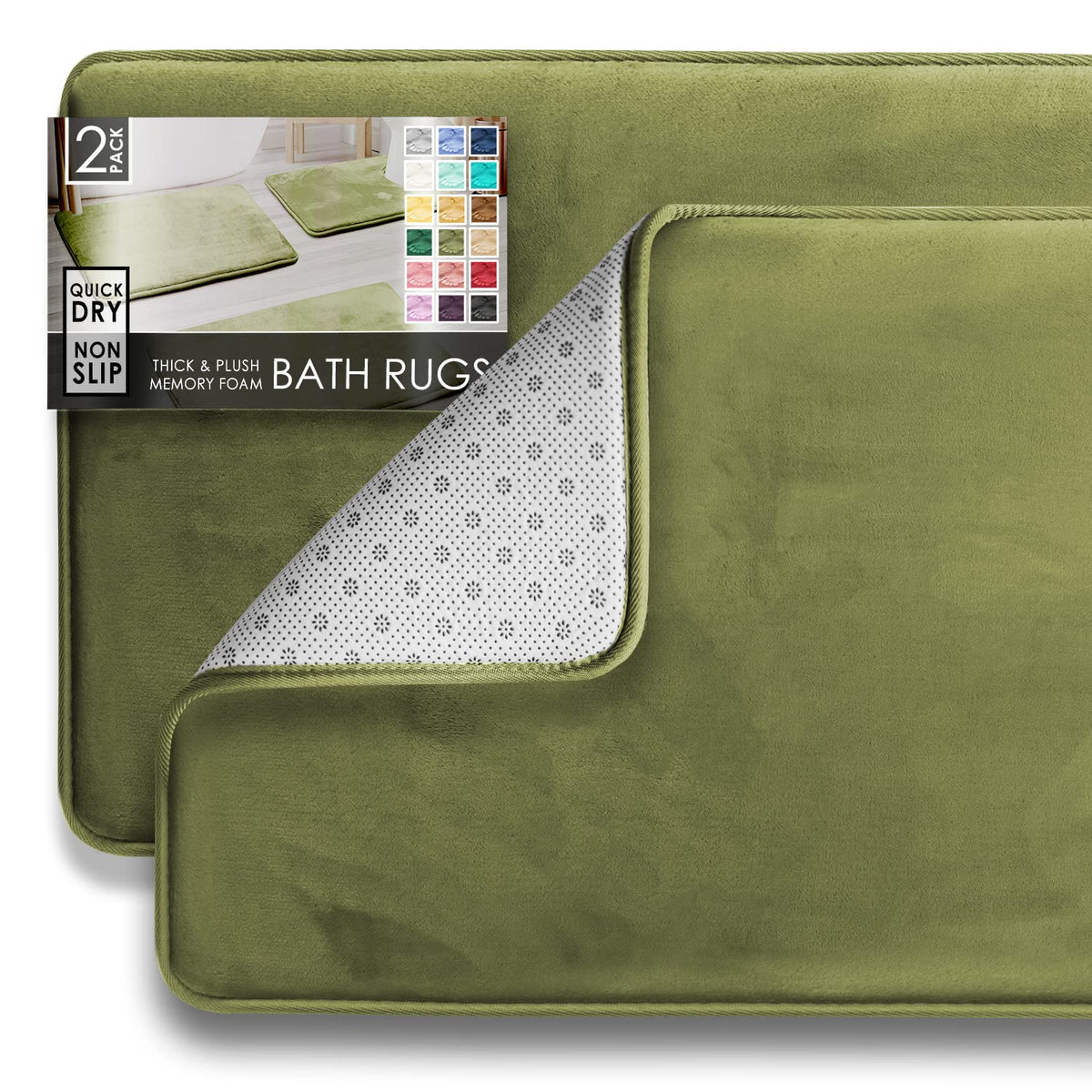 Clara Clark Bathroom Rugs, Velvet Memory Foam Bath Mat, Non-Slip, Machine Washable Bath Rugs - Ultra Soft Bath Mats For Bathroom
