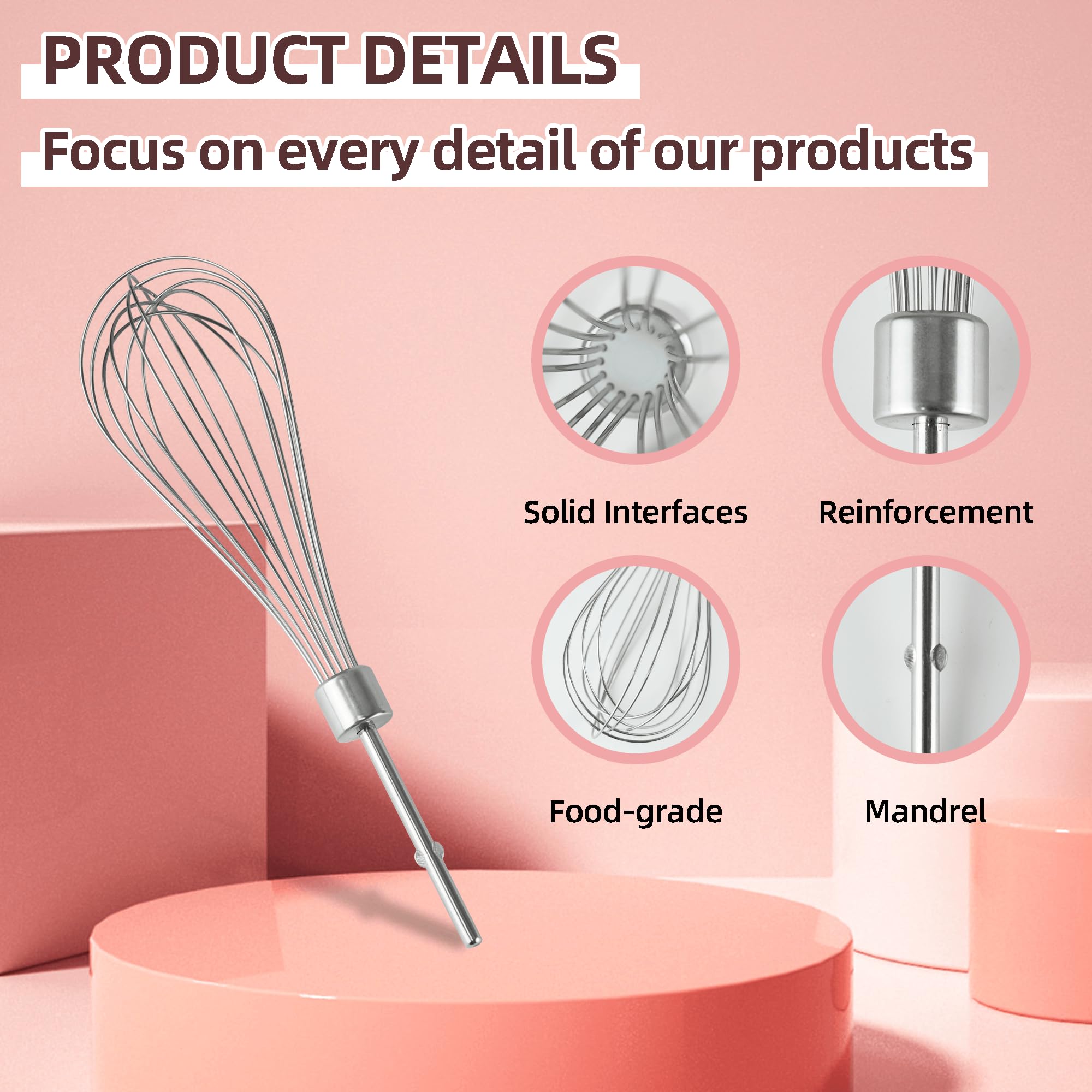 Khmpw Stainless Steel Pro Whisk-Kitchen Hand Mixer Whisk Attachments Khm512Bm Khm2B Ap5644233 Khm3 Khm5