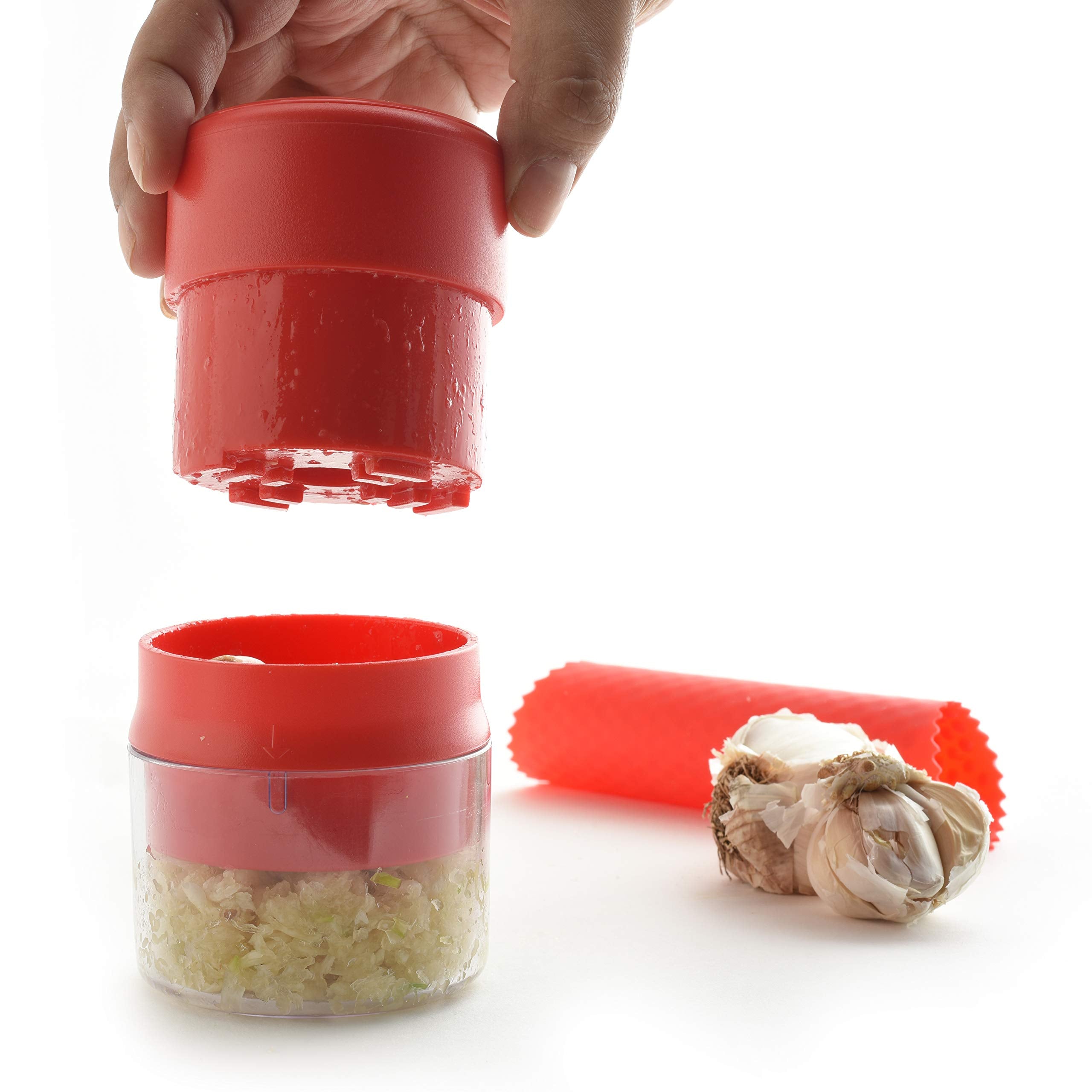 Norpro, Red Twist N' Mince With Garlic Peeler