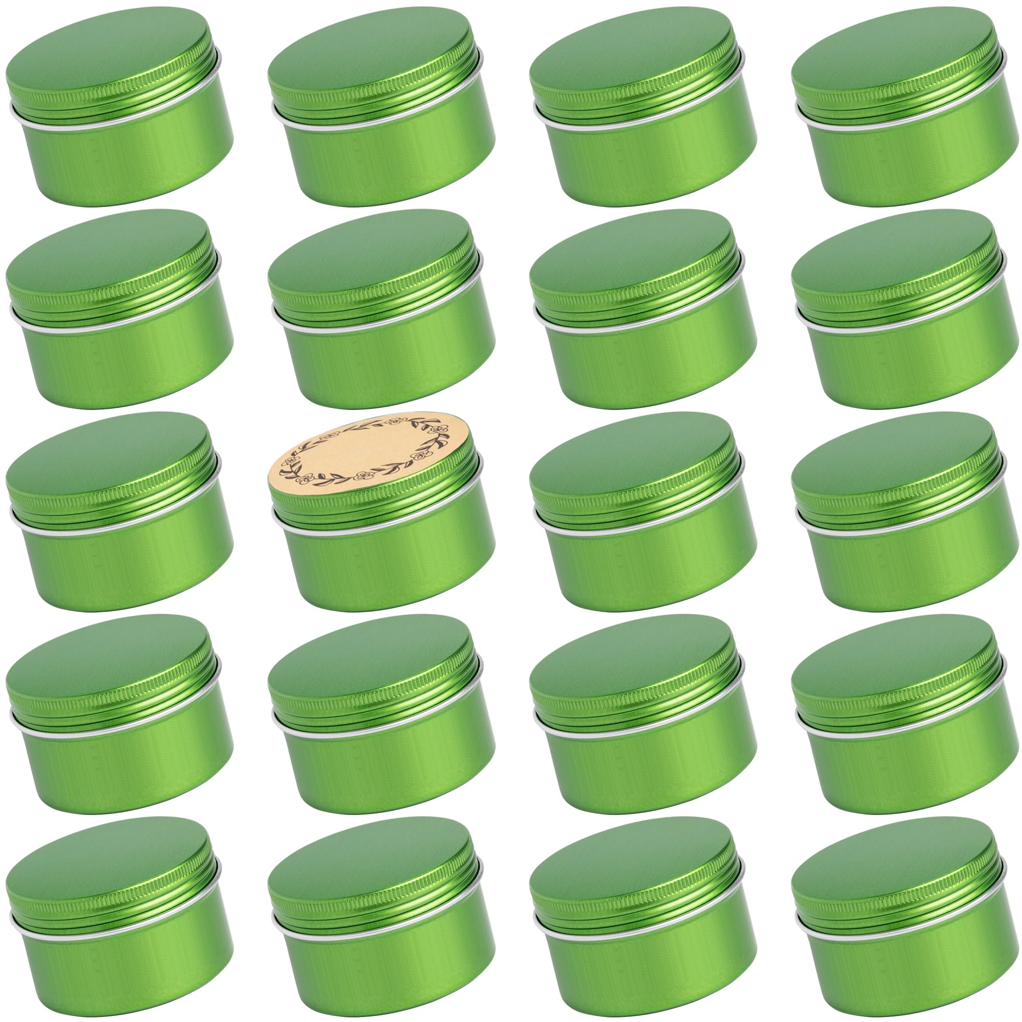 24 Pack 4Oz Screw Top Aluminum Tin Jars With Screw Lids And Blank Labels - Refillable 120Ml Metal Containers For Lip Balms, Cand