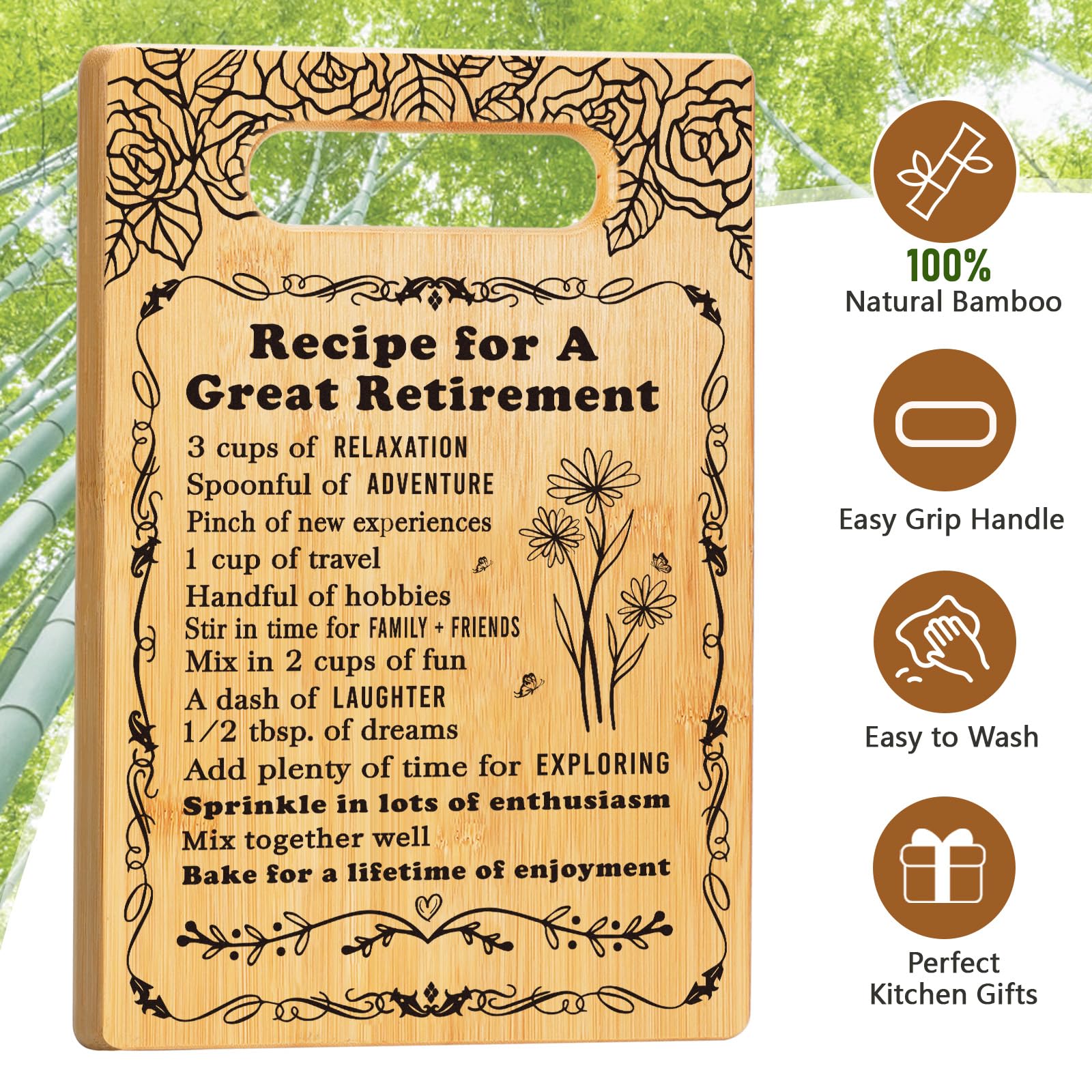 Retirement Gifts for Woman 2025, Cutting Board Set Retrement Gift for Women, Coworker Leaving Gift Going Away Gift Farewell Gift