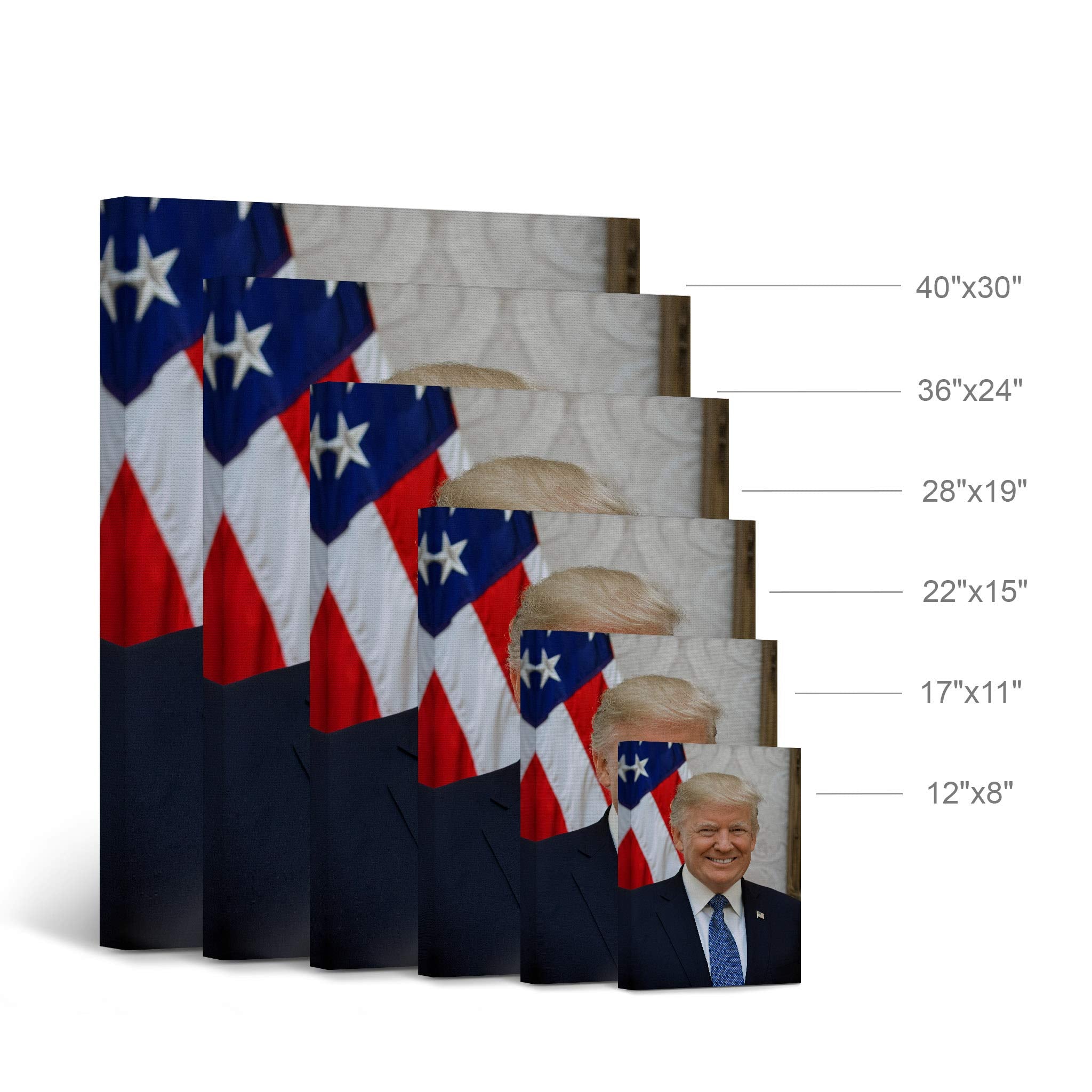 Smile Art Design 45Th President Of The United States Of America Donald Trump Portrait Canvas Wall Art Print American History Pol