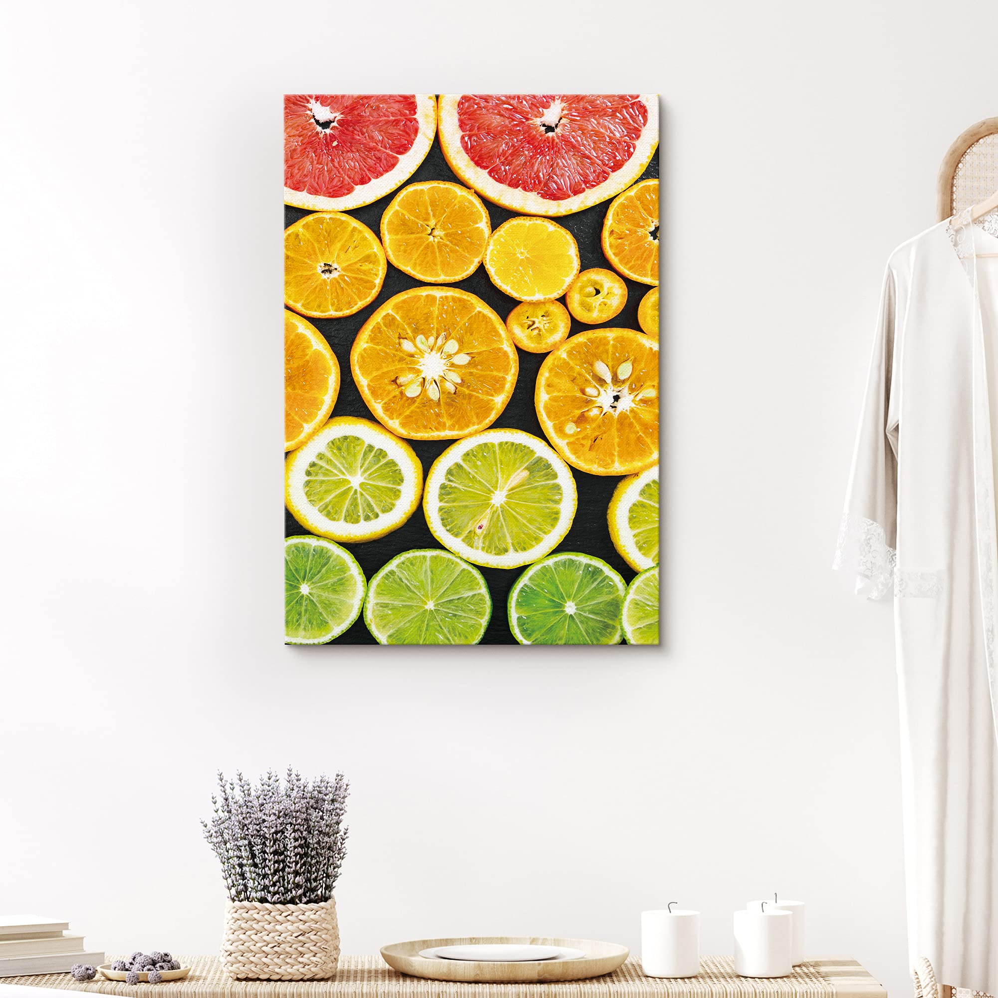 Signford Canvas Print Wall Art Orange, Lime, And Grapefruit Array Fruit Family Photography Modern Art Decorative Elements Closeu