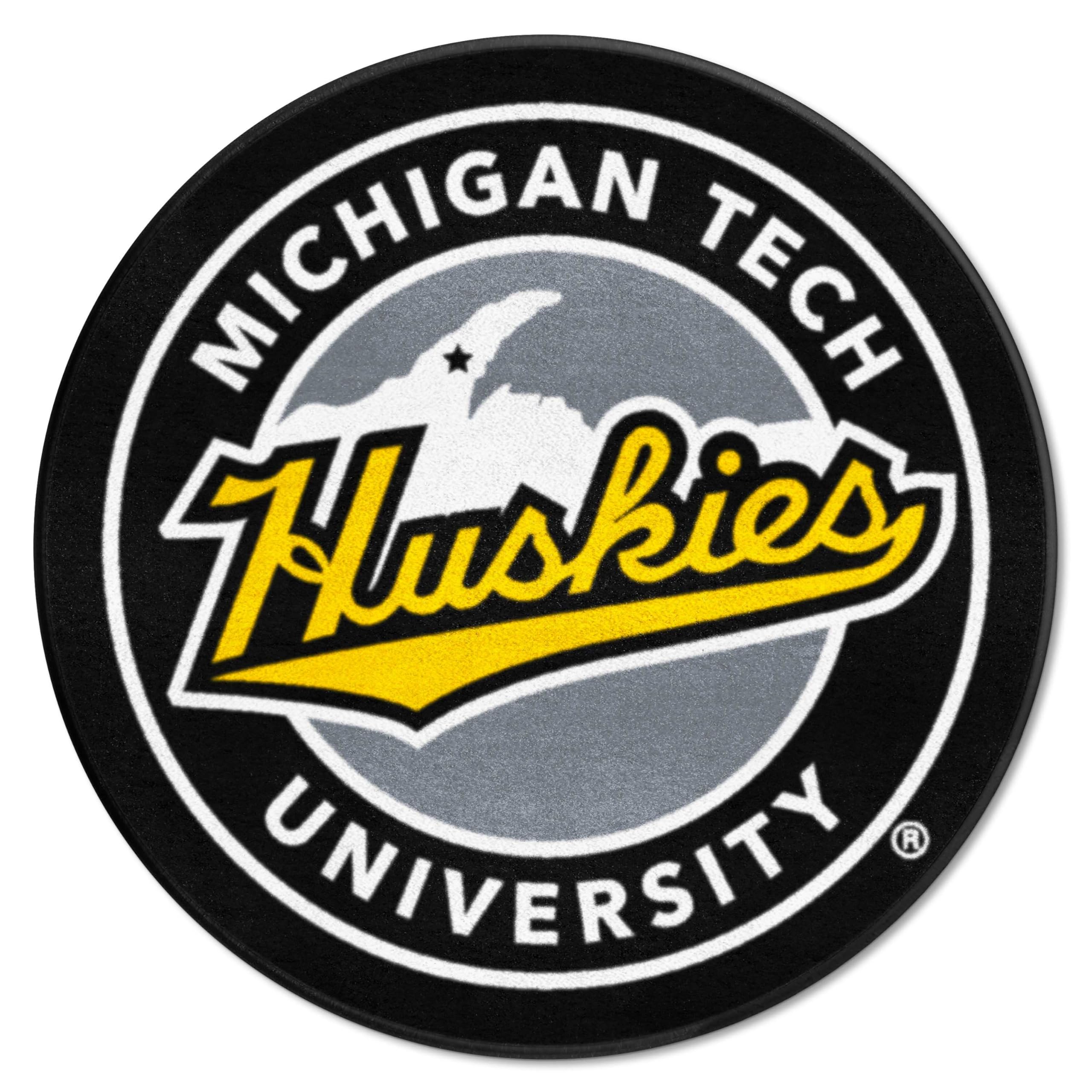 FANMATS 22087 Michigan Tech Huskies Roundel Rug - 27in. Diameter