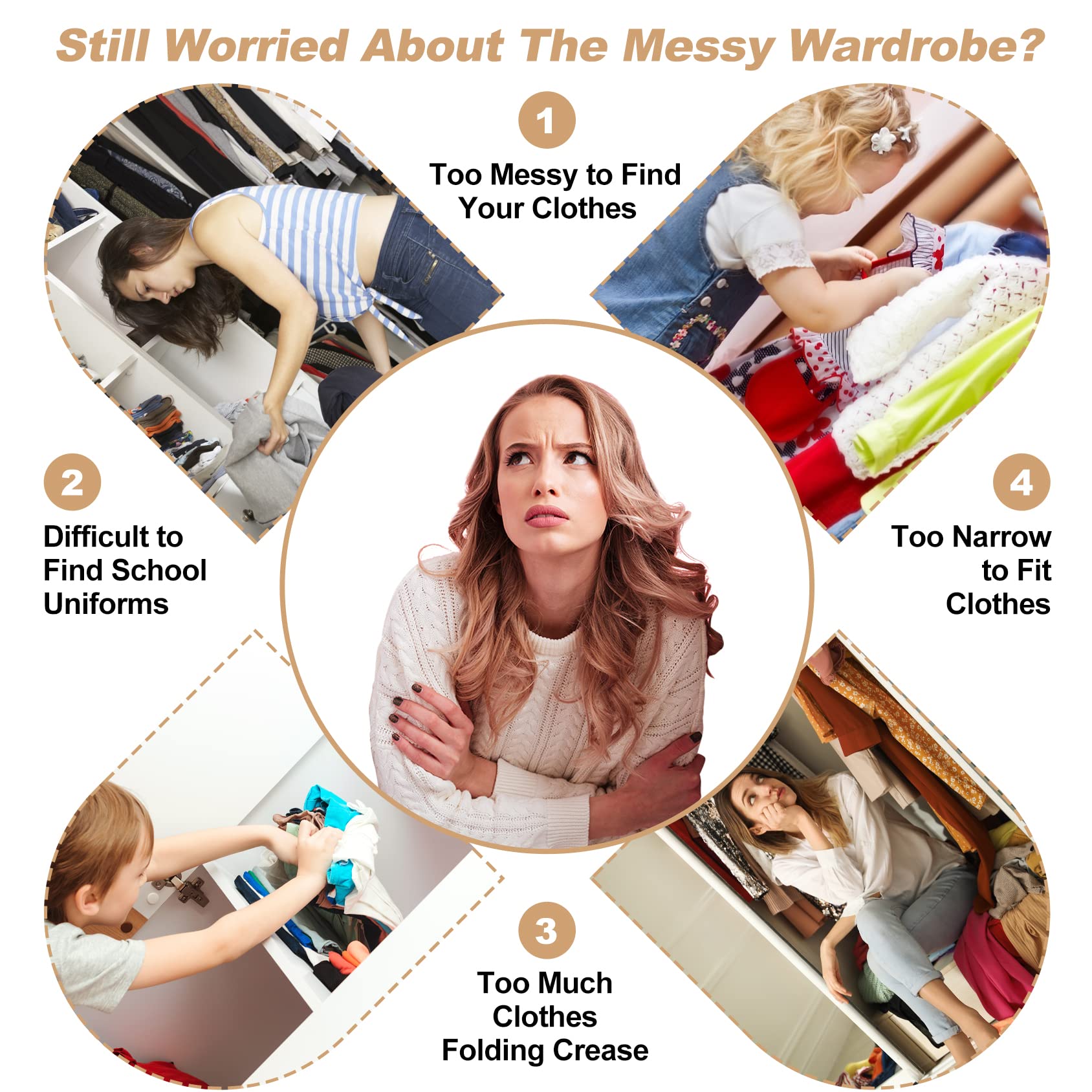 4 Pack College-Dorm-Room-Essentials For Girls,Closet-Organizers And Storage,Closet-Storage Plastic Clothes Hangers With 5 Holes