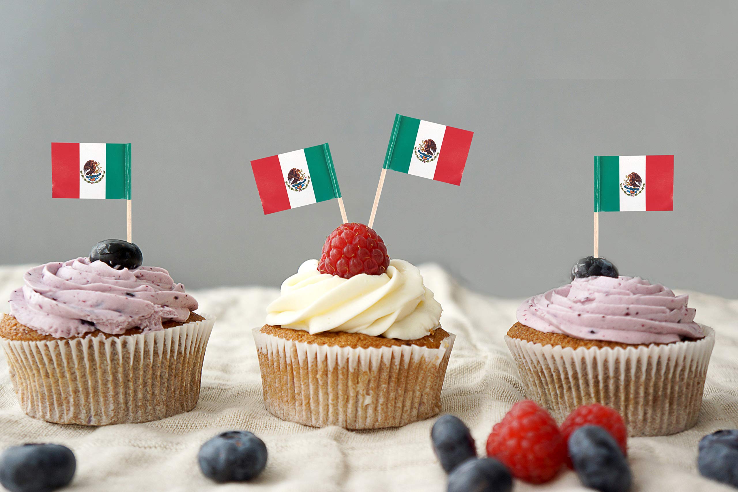 JBCD Mexico Toothpick Flag Mexican Mini Small Cupcake Topper Flags (100 pcs)