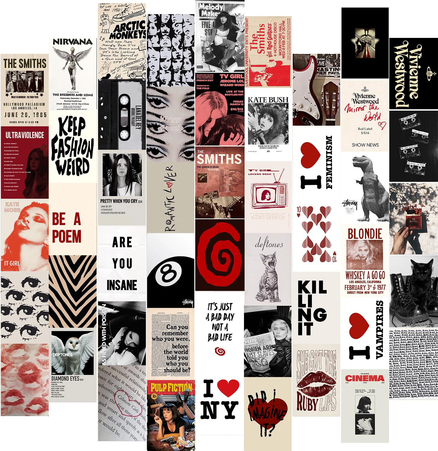 50Pcs Downtown Girl Room Decor, Y2K Wall Art Prints For Bedroom, Coquette Wall Collage Kit For Room Aesthetic, 4''X6'' Vintage P