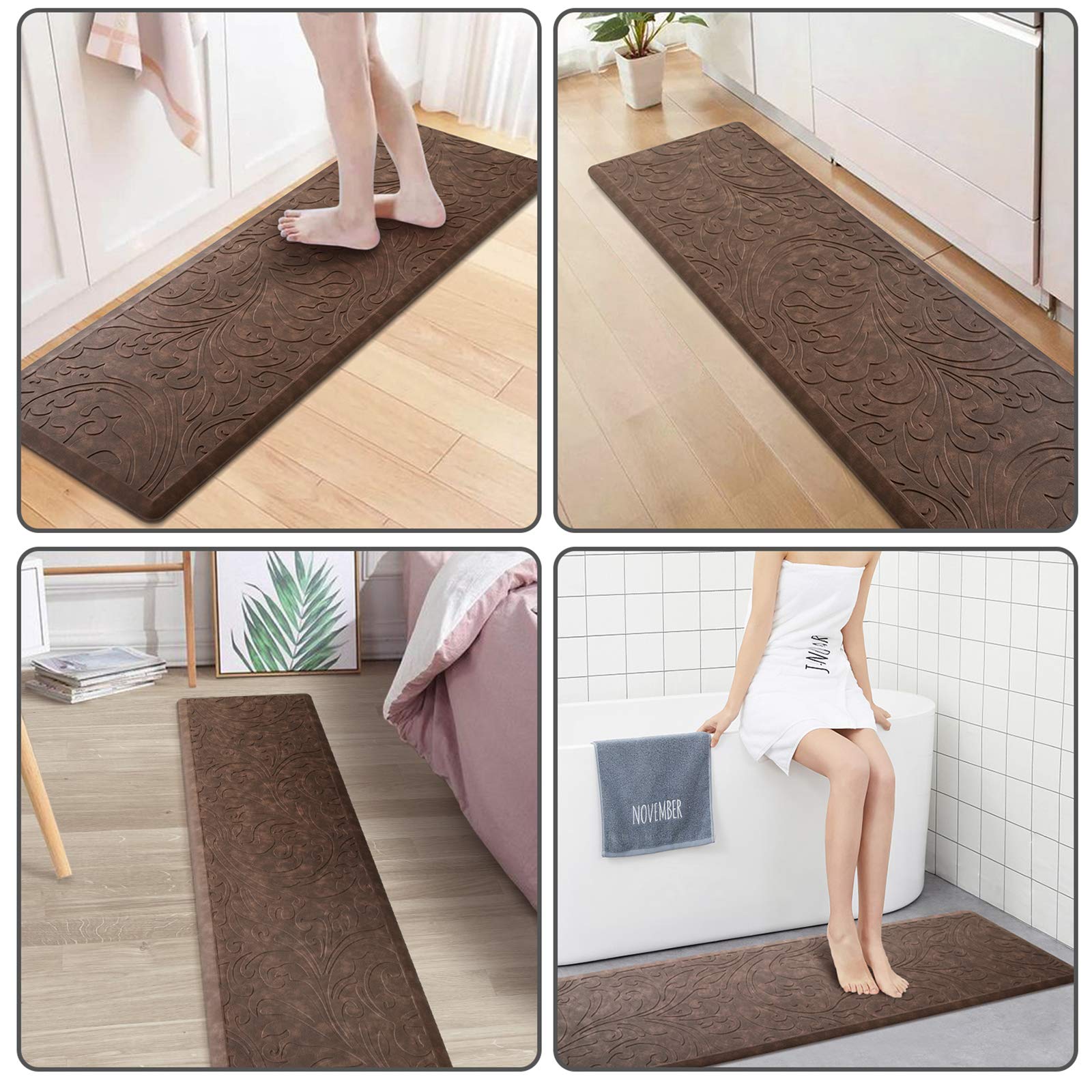 Kmat Kitchen Mat Cushioned Anti-Fatigue Waterproof Non-Slip Standing Mat Ergonomic Comfort Rug For Home,Office,Sink,Laundry,Desk