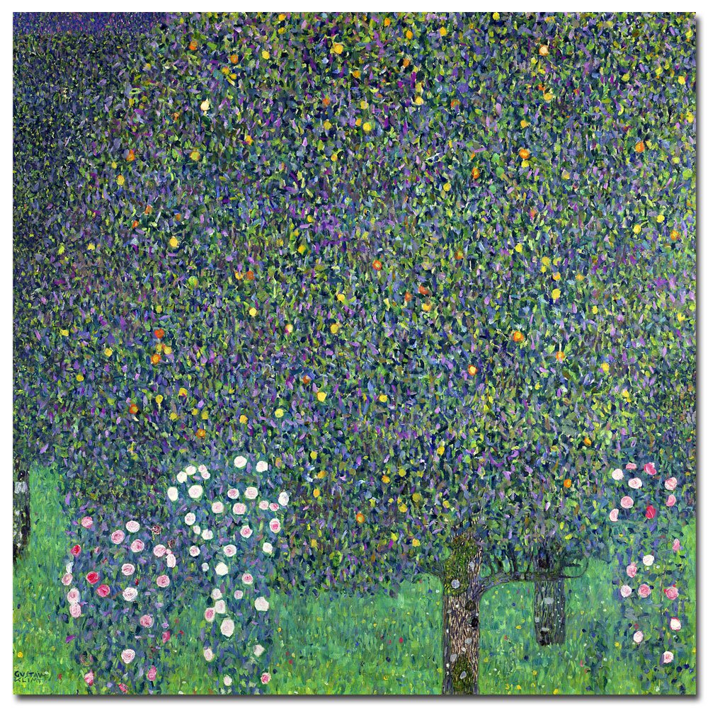 Roses Under The Trees 1905 By Gustav Klimt, 18X18-Inch Canvas Wall Art