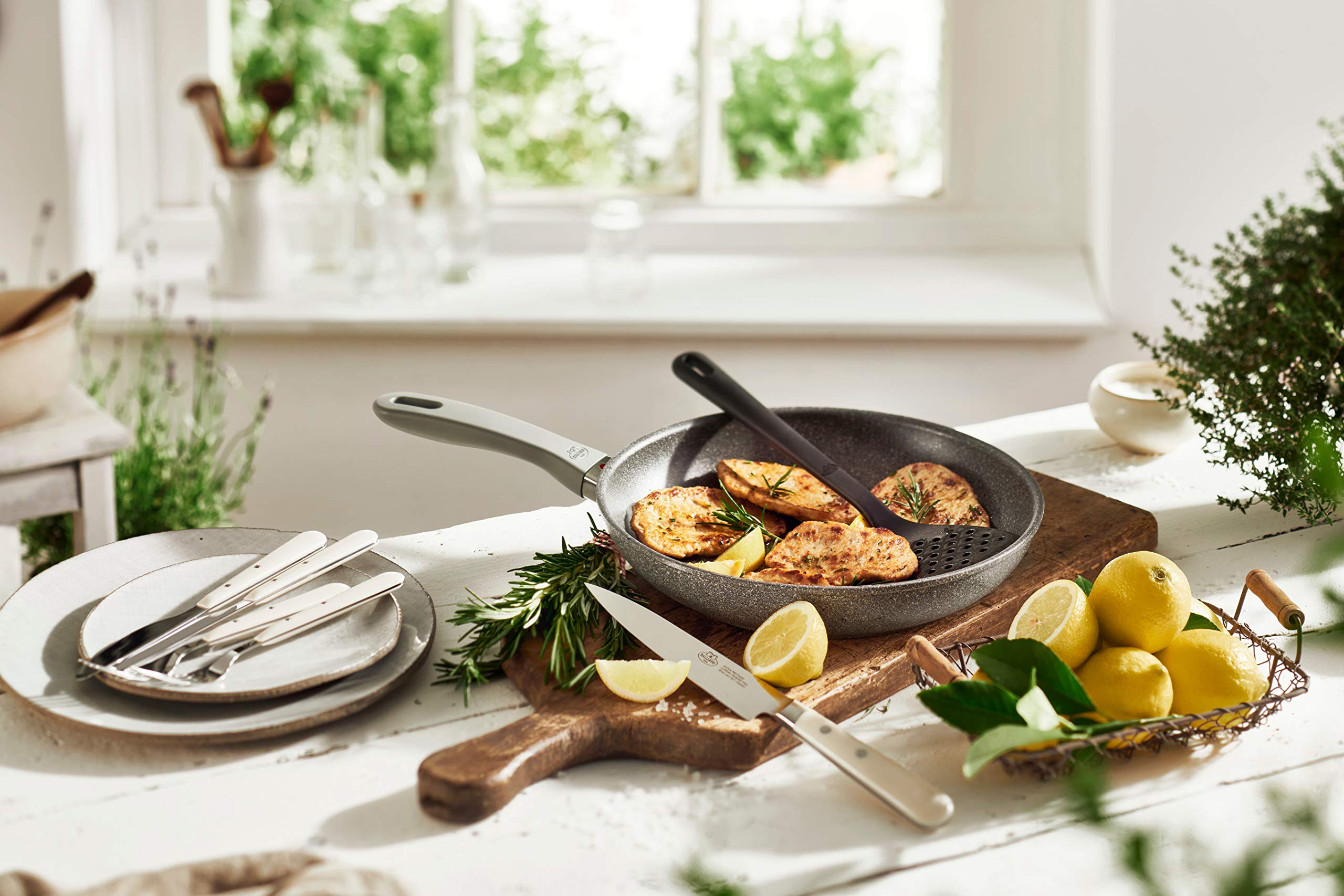 BALLARINI 2-pc Aluminum Nonstick Fry Pan Set, Gray, Model 75003-103-0, Made in Italy