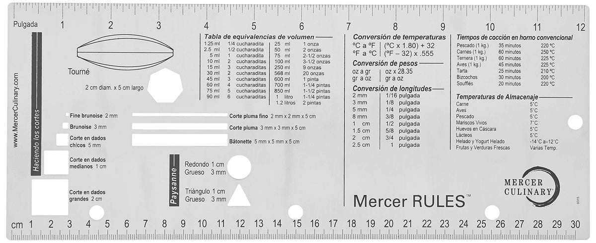 Mercer Culinary Mercer Rules Spanish Culinary Ruler – Homenkitchenshop