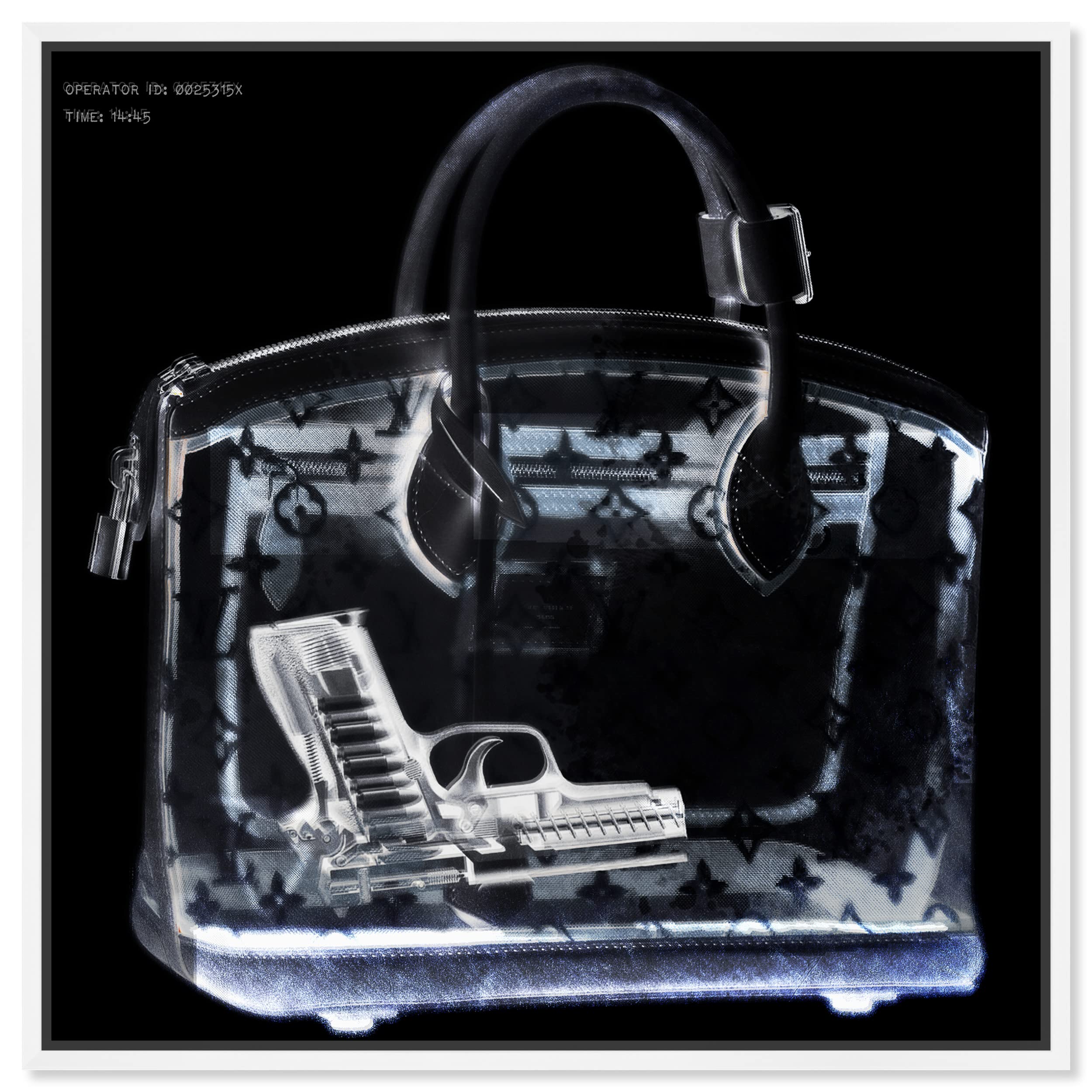 The Oliver Gal Artist Co. Fashion And Glam Wall Art Canvas Prints 'Couture X Ray' Handbags Home D  Cor, 20 In X 20 In, Black, Wh