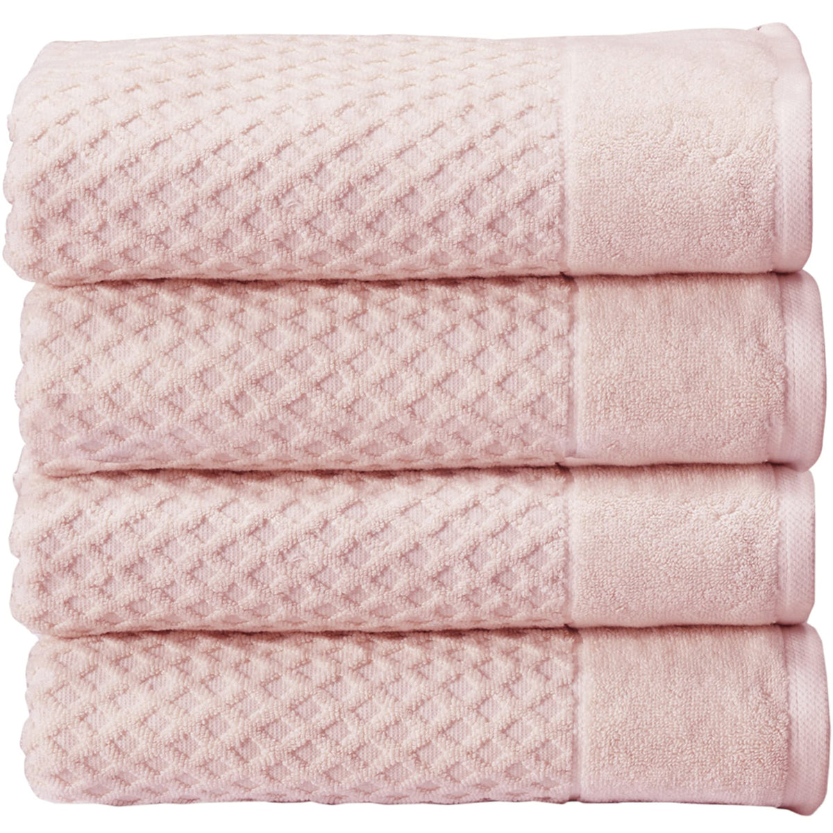 Great Bay Home 100% Cotton Pink Bath Towel Set  4 Soft Bath Towels (30 X 52 Inches)  Highly Absorbent, Quick Dry Bath Towels  Gr