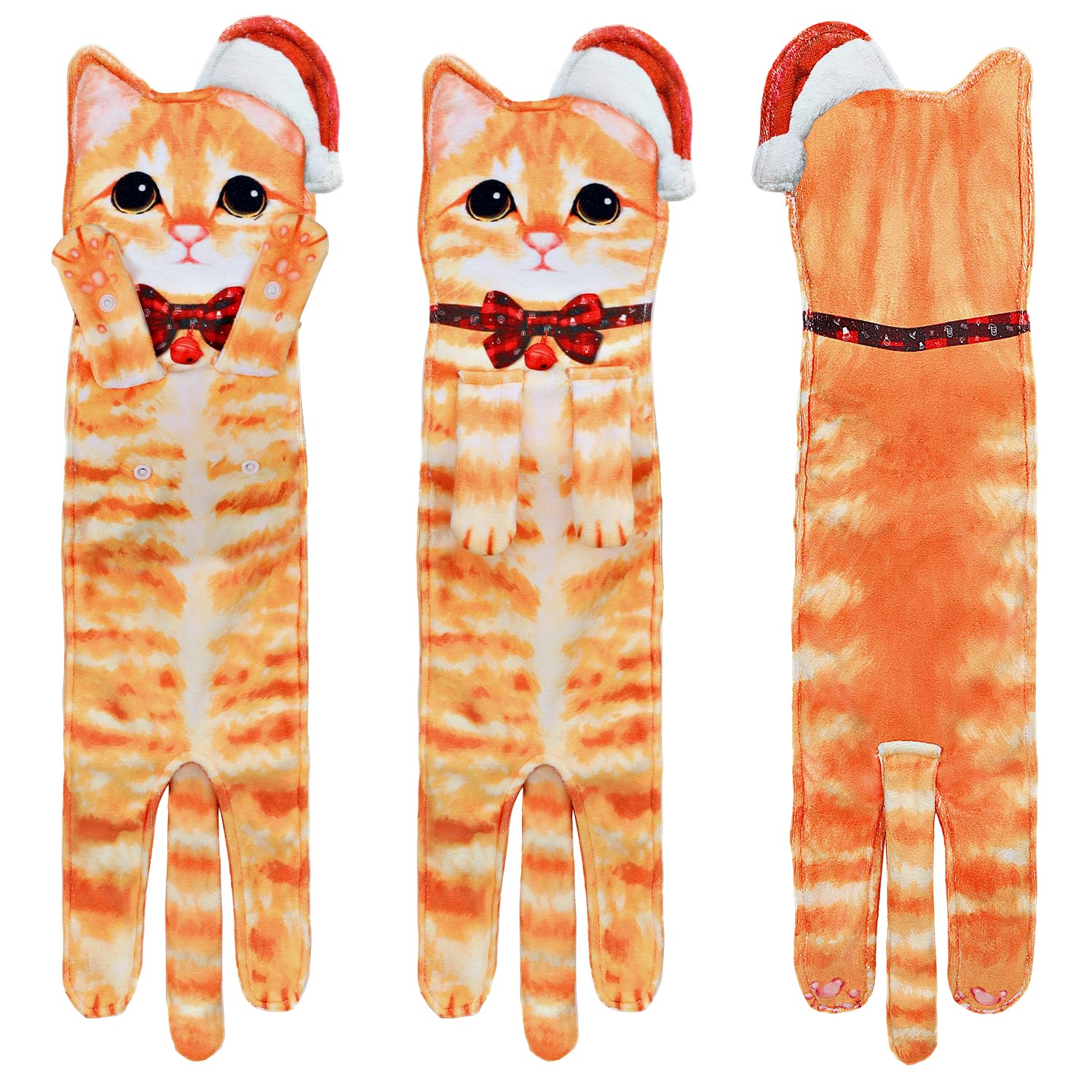 Daisyjoy Christmas Cat Funny Hand Towels For Bathroom Kitchen - Cute Cat Decor Hanging Face Towels-Unique Mothers Day Valentines