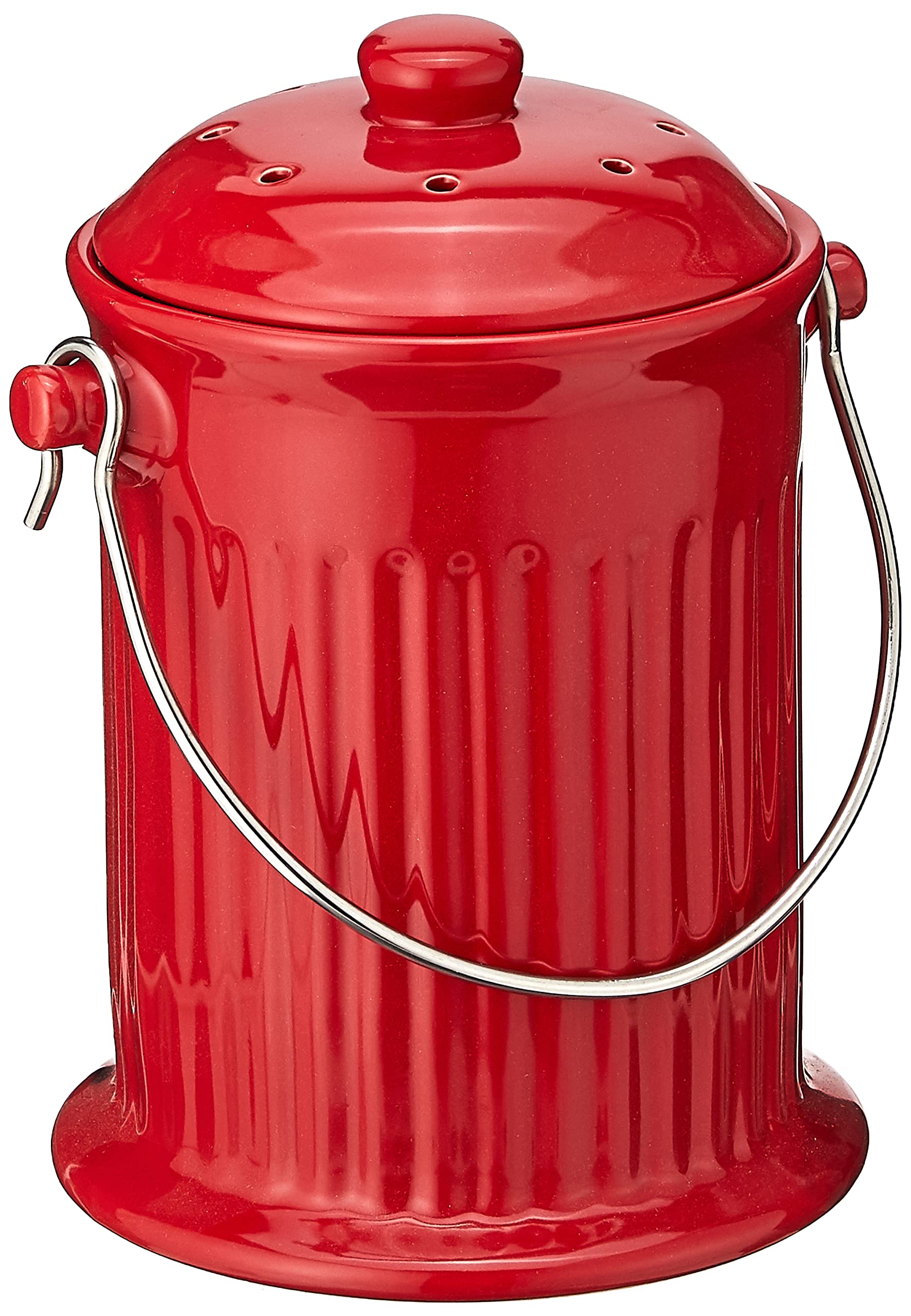 Norpro, Red 93R, 1 Gallon Ceramic Compost Keeper