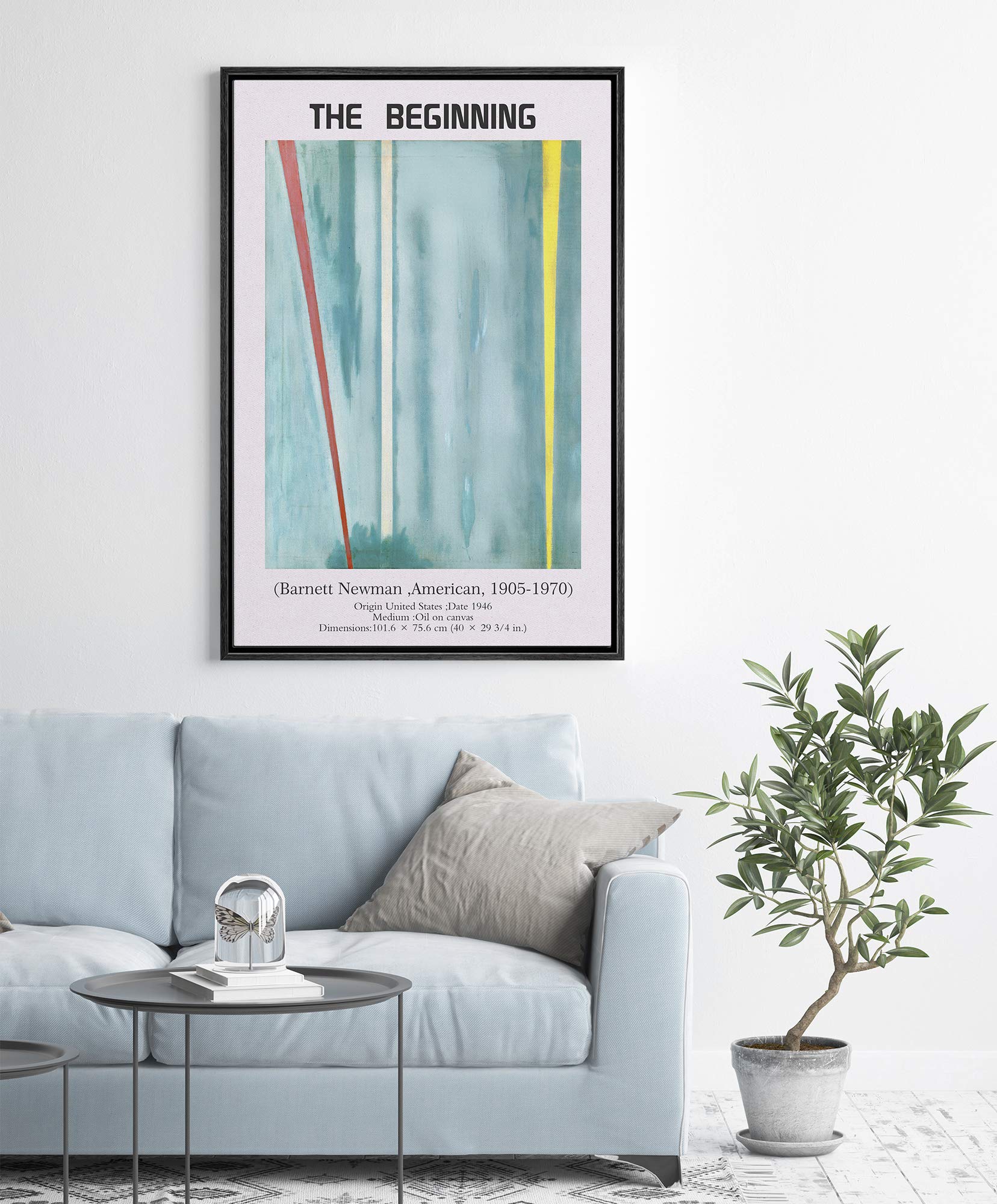 Idea4Wall Framed Canvas Print Wall Art The Beginning Master Artist Barnett Newman Nature Wilderness Oil Painting Impressionism F