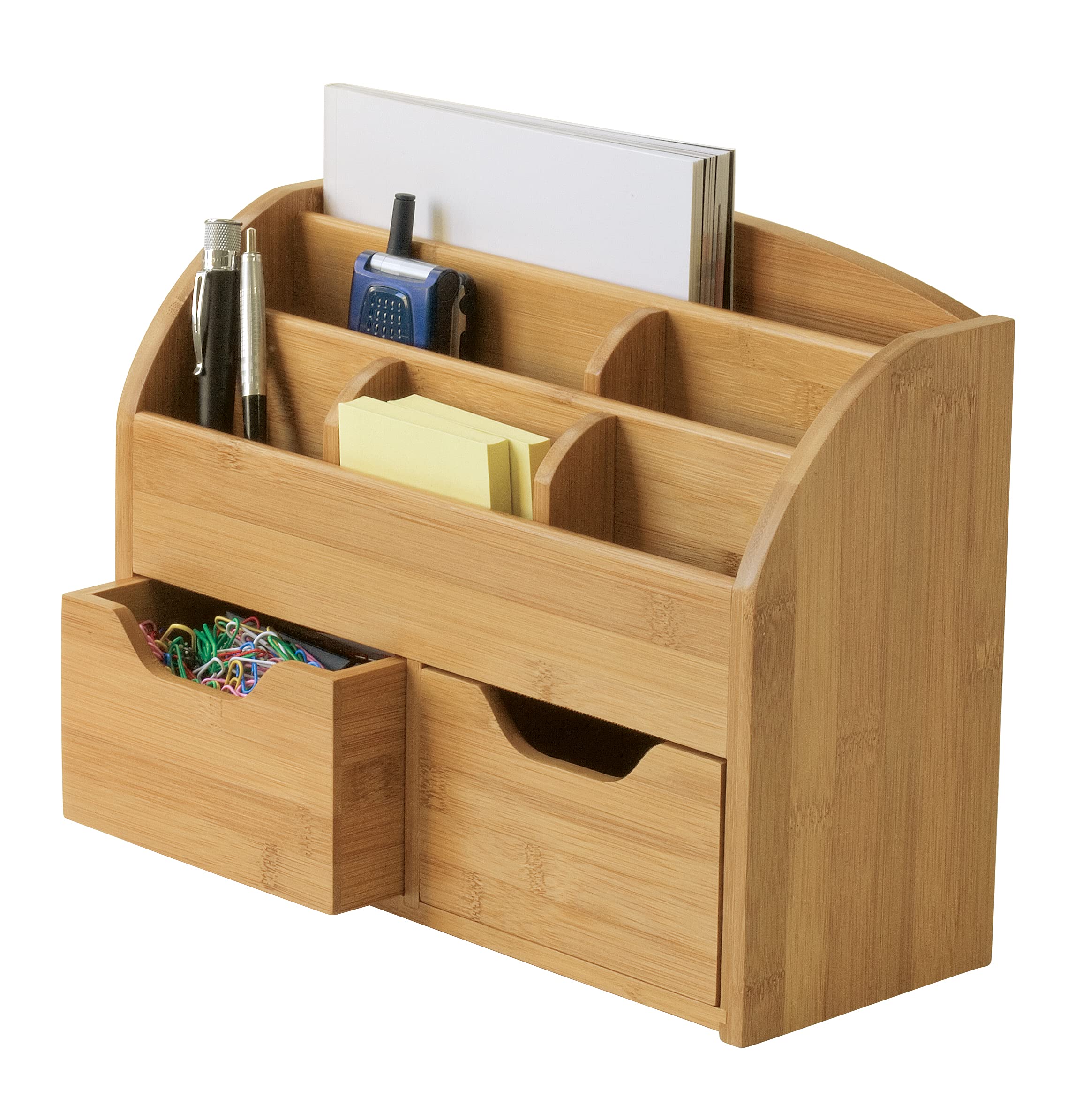 Lipper International 809 Bamboo Wood Space-Saving Desk Organizer, 12 5/8'' X 5'' X 9 5/8''