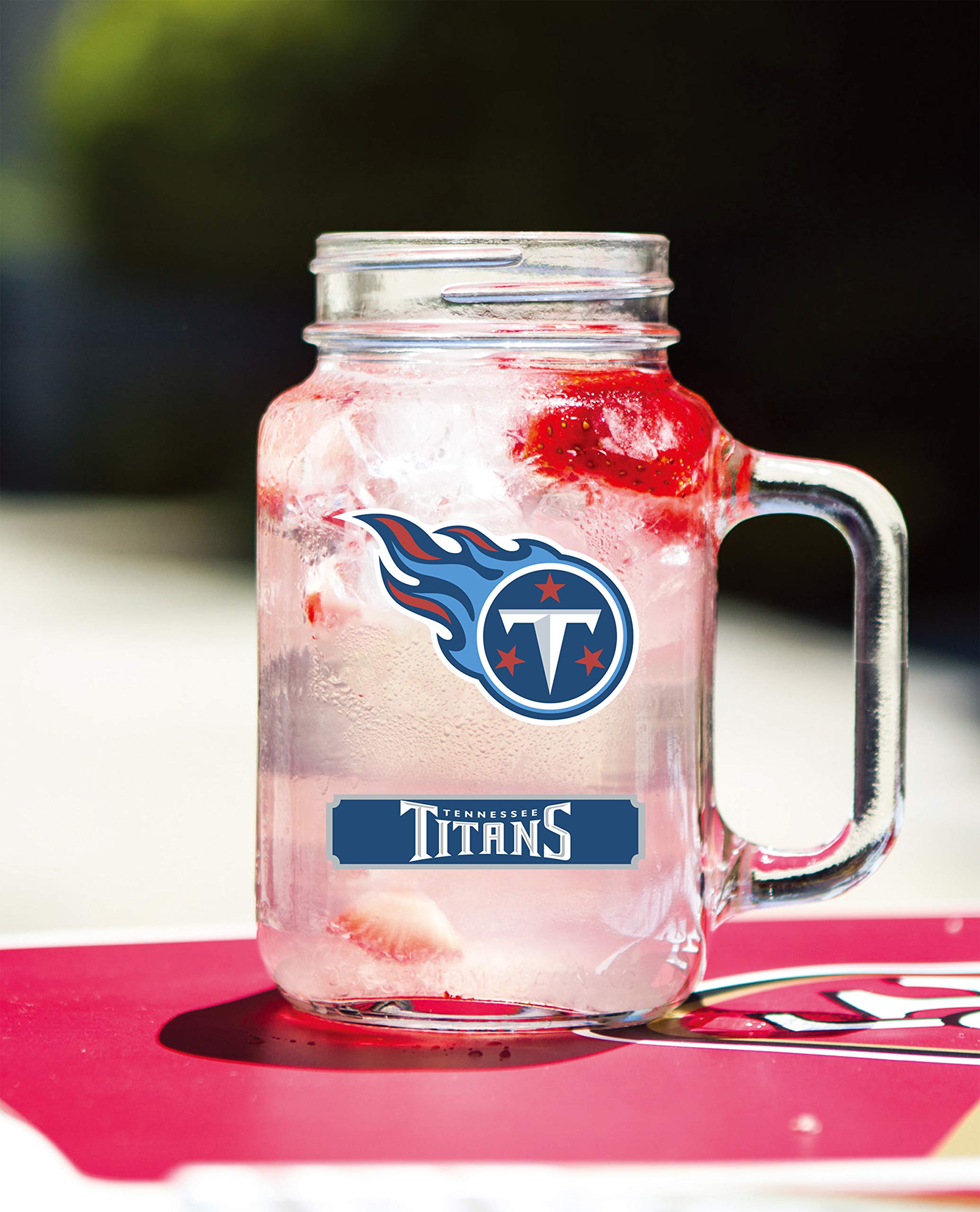 Nfl Tennessee Titans 20Oz Glass Mason Jar