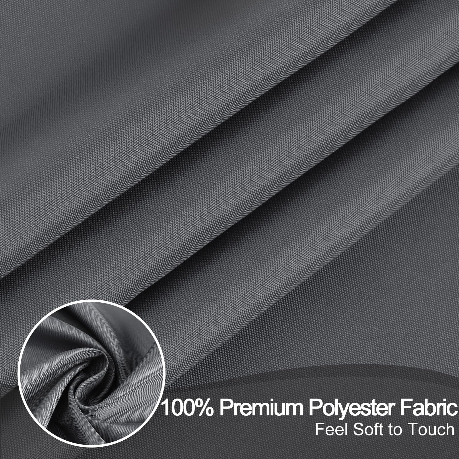 AooHome Fabric Shower Curtain 48 Width x 72 Height Inch  Solid Color Bath Curtain with Hooks for Hotel  Waterproof  Dark Grey
