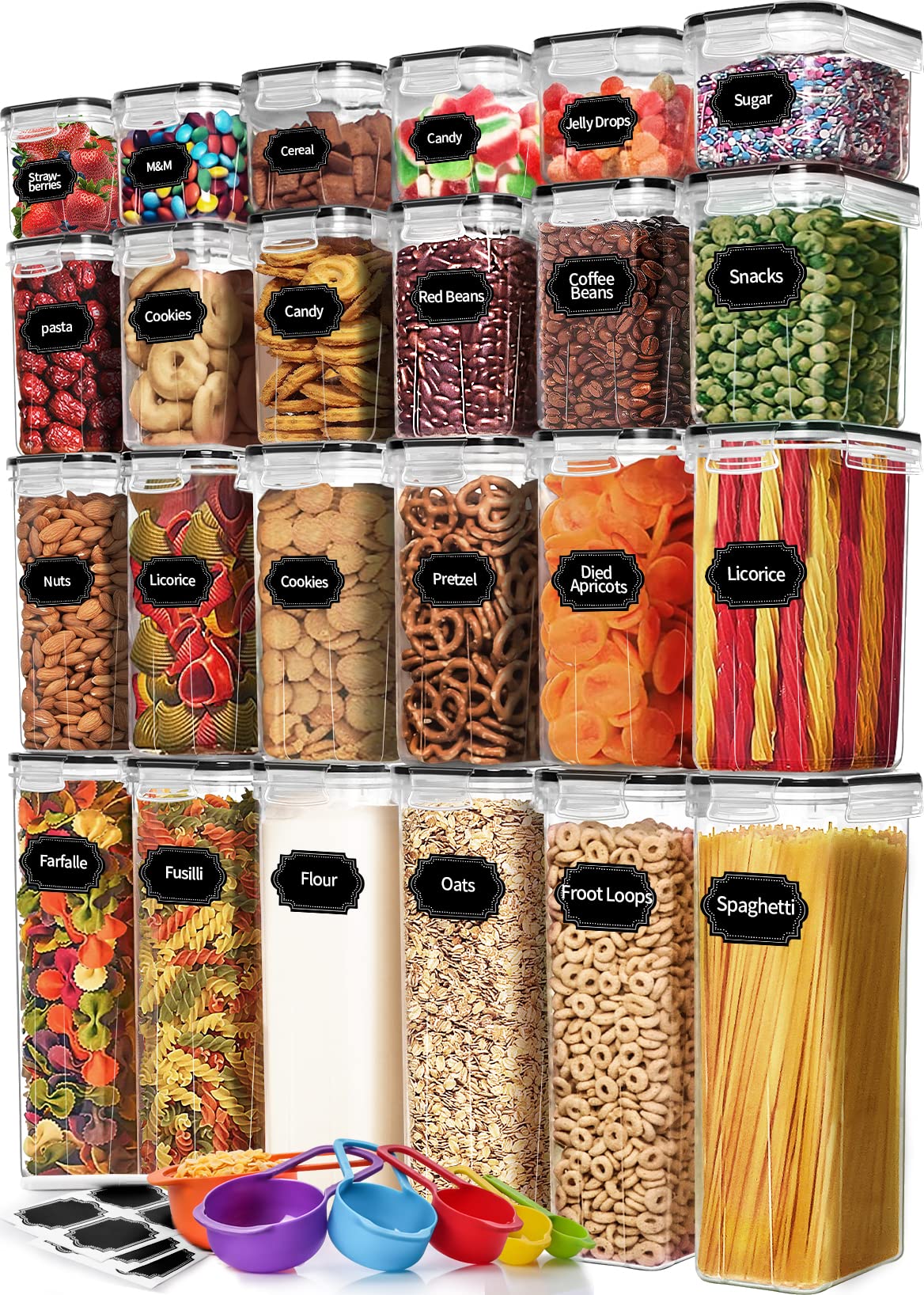 Skroam 24 Pack Airtight Food Storage Containers With Lids For Kitchen Pantry Organization And Storage, Bpa Free, Plastic Caniste