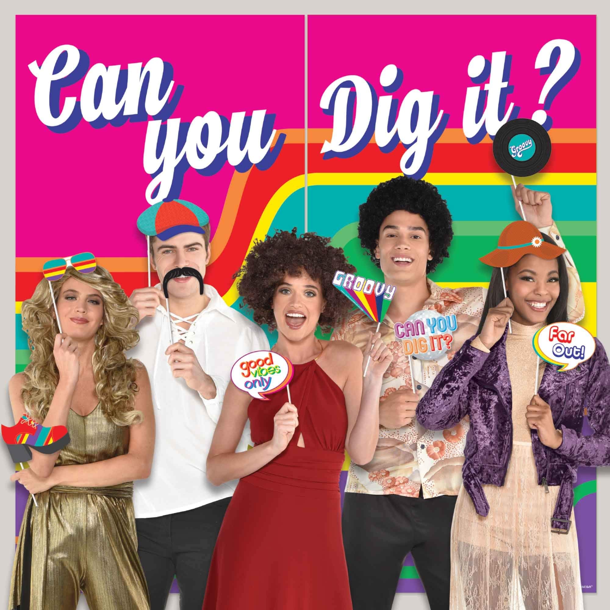 15-Piece Multicolor Good Vibes Scene Setters & Props - 1 Pack - Durable Plastic, Dazzling & Instagram-Worthy Designs - Perfect F