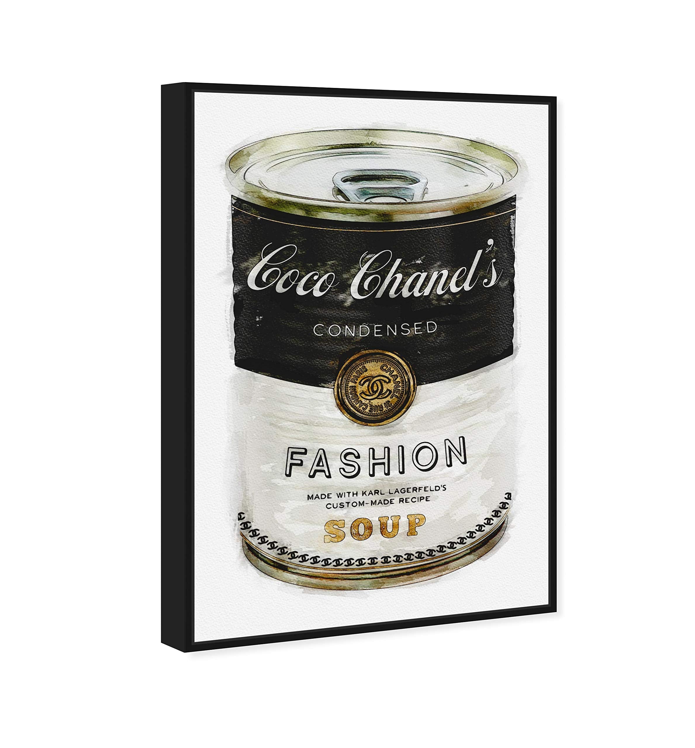 The Oliver Gal Artist Co. Couture Road Sign Rococo Fashion Soup, 24X36, Black Frame